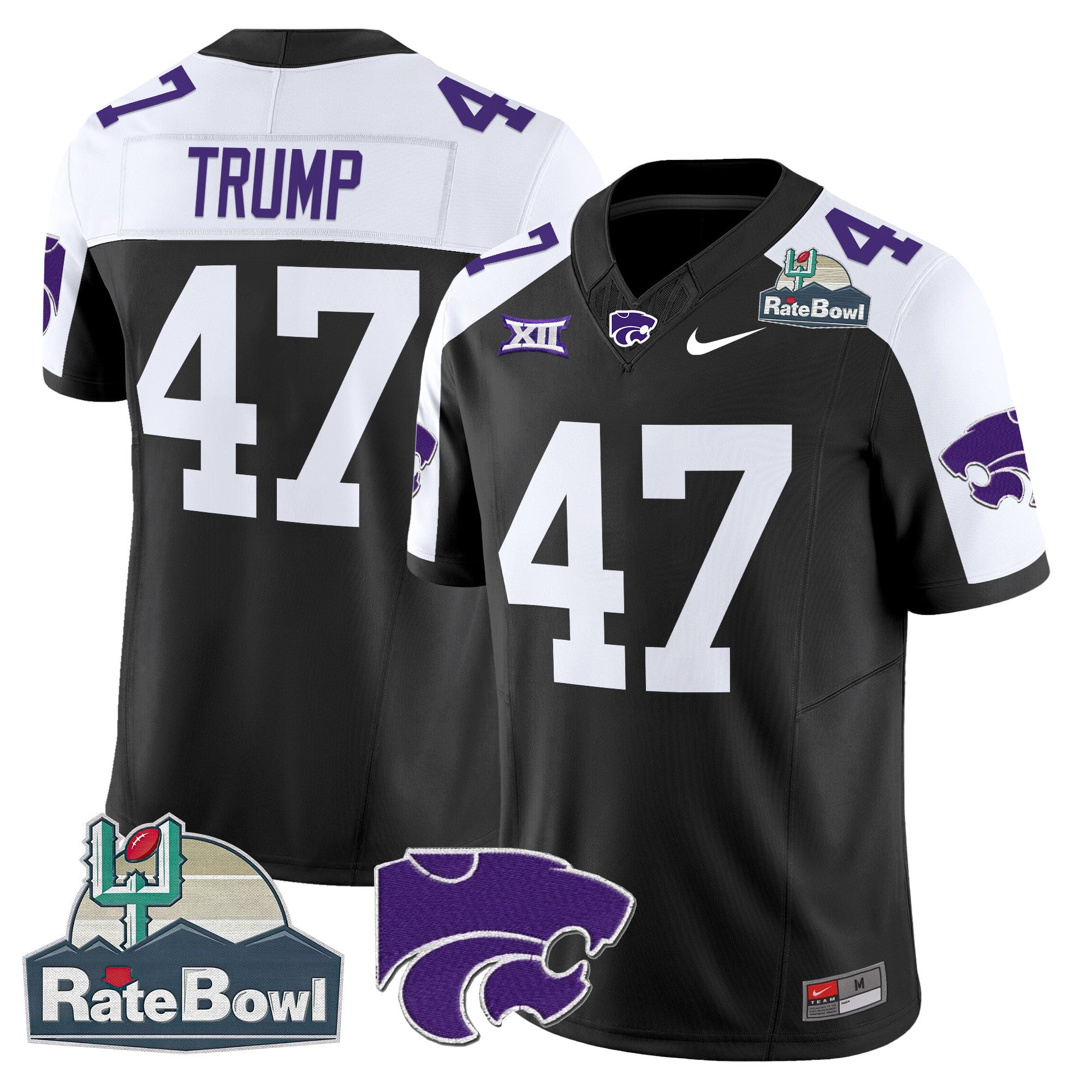 Men Kansas State Wildcats 2025 Rate Bowl Patch Vapor Limited Jersey - All Stitched