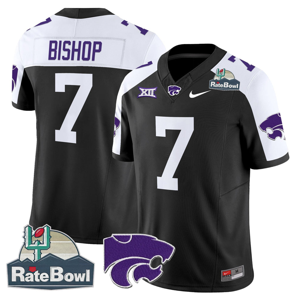 Men Kansas State Wildcats 2025 Rate Bowl Patch Vapor Limited Jersey - All Stitched