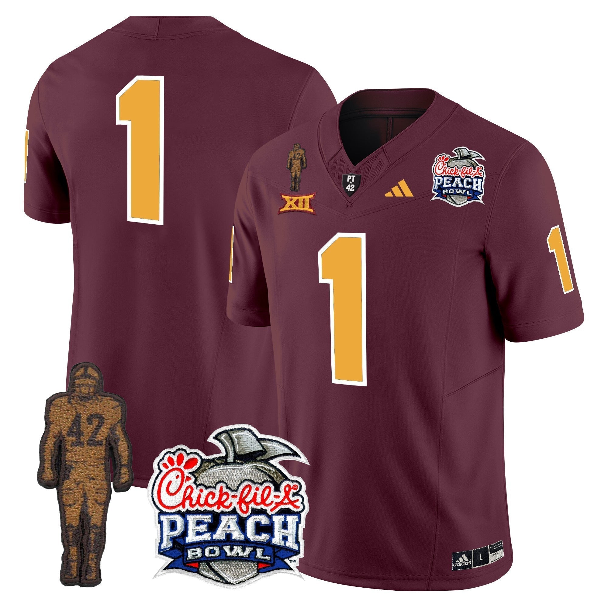 Men Sun Devils Pat Tillman & Peach Bowl Patch Vapor Limited Jersey - All Stitched