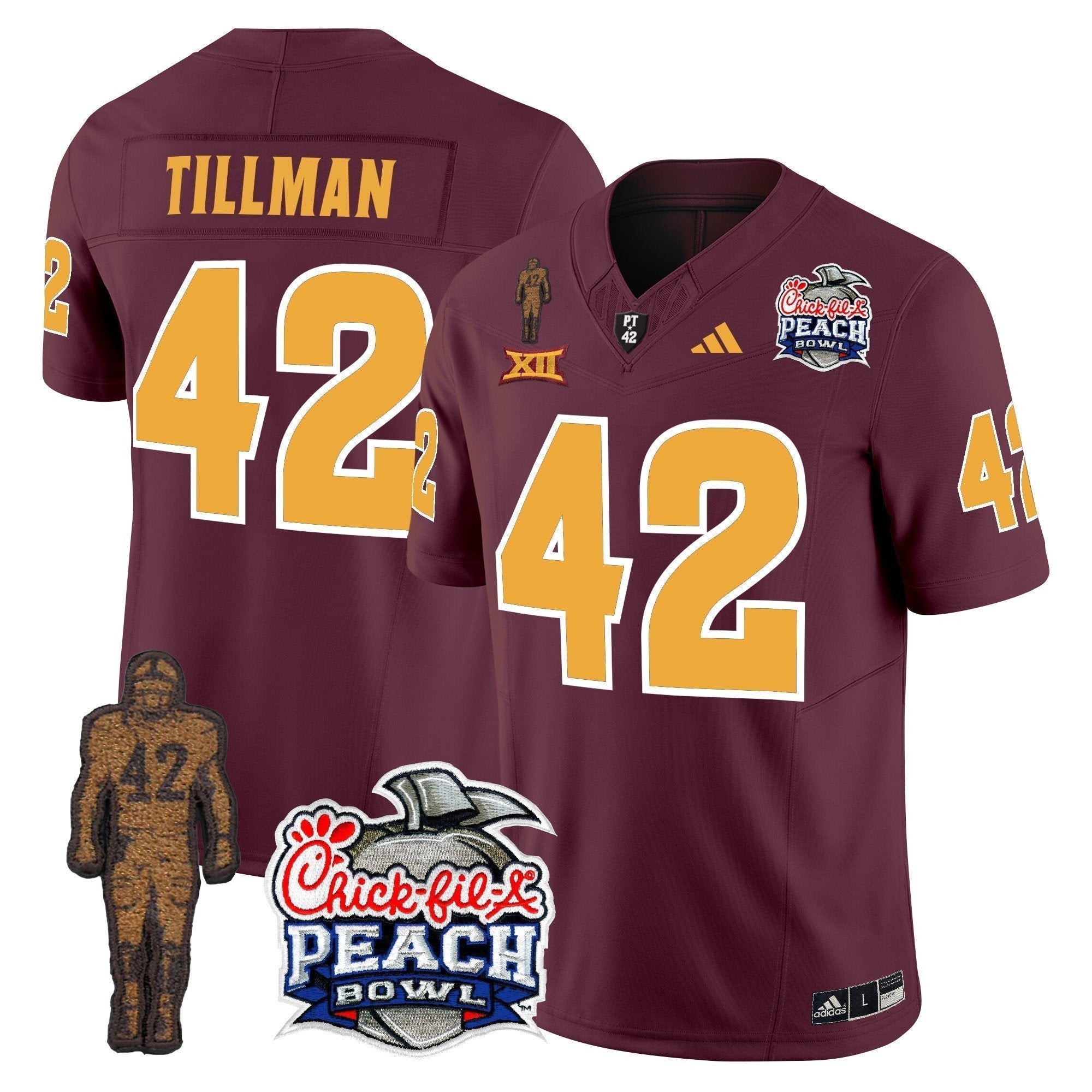 Men Sun Devils Pat Tillman & Peach Bowl Patch Vapor Limited Jersey - All Stitched