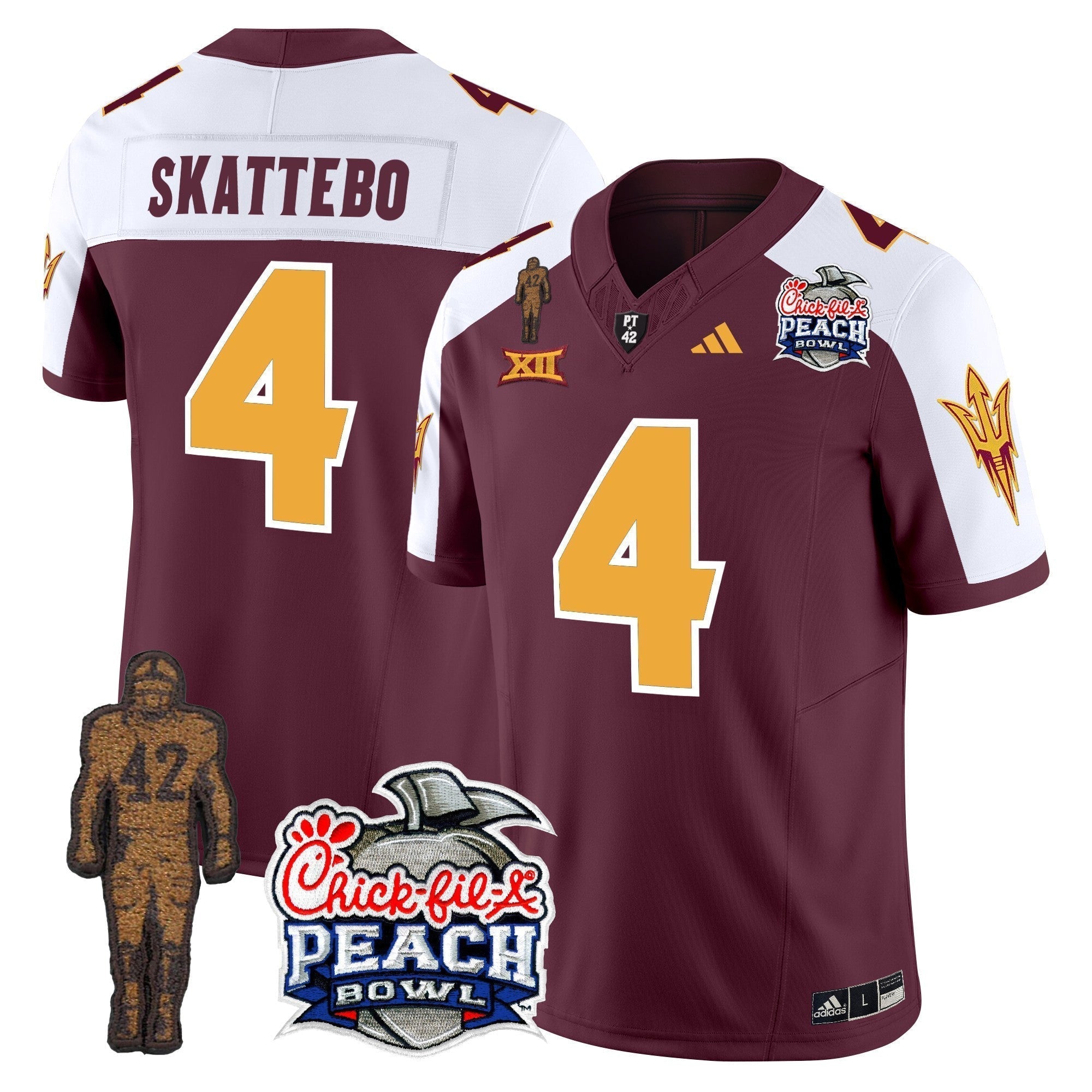 Men Sun Devils Pat Tillman & Peach Bowl Patch Vapor Limited Jersey - All Stitched