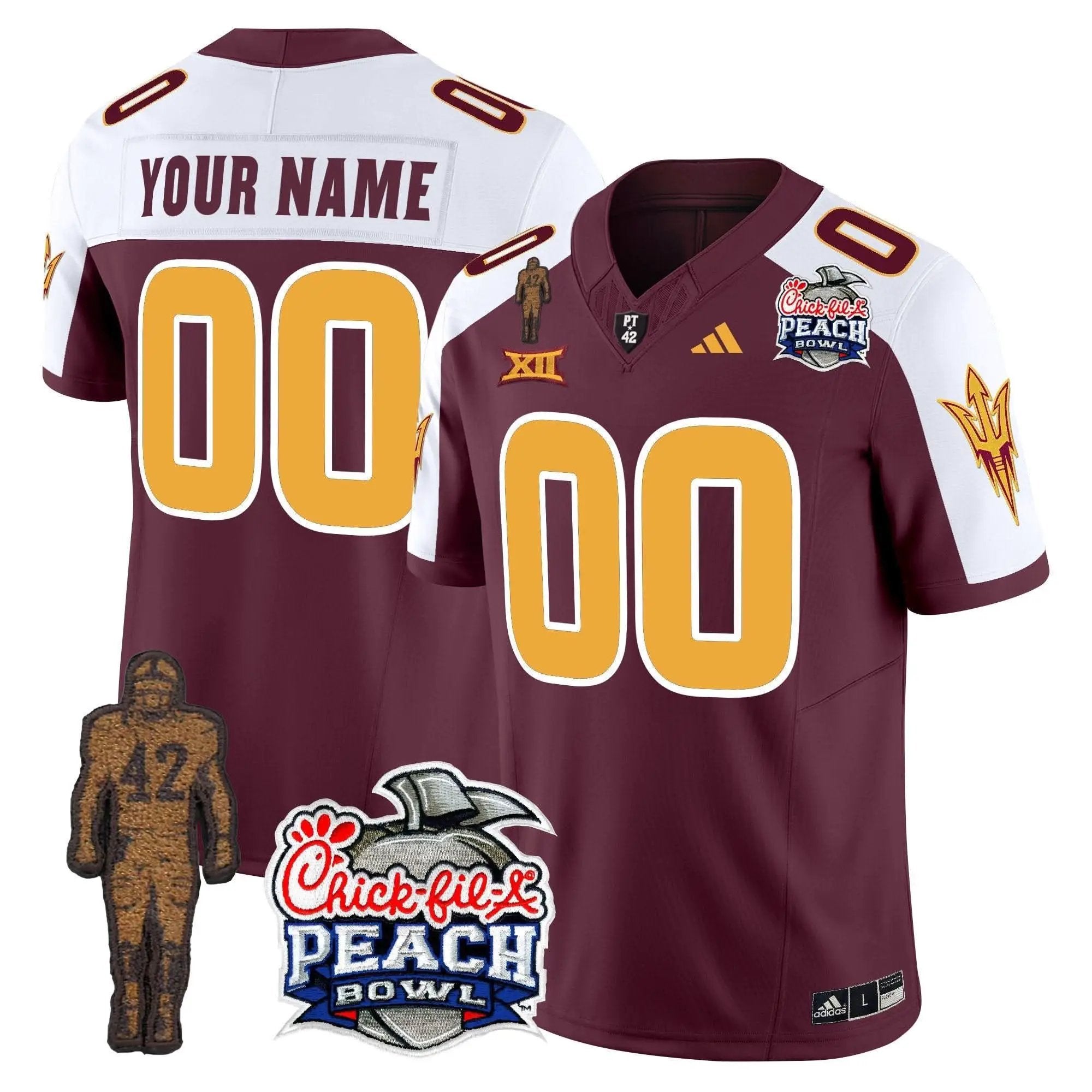Sun Devils Football Pat Tillman & Peach Bowl Patch Vapor Limited Custom Jersey