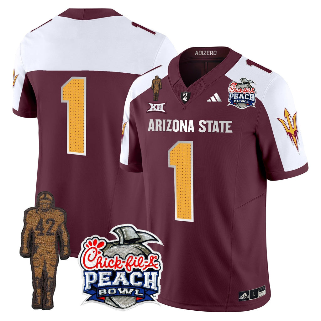 Men Sun Devils Pat Tillman & Peach Bowl Patch Vapor Limited Jersey V2 - All Stitched
