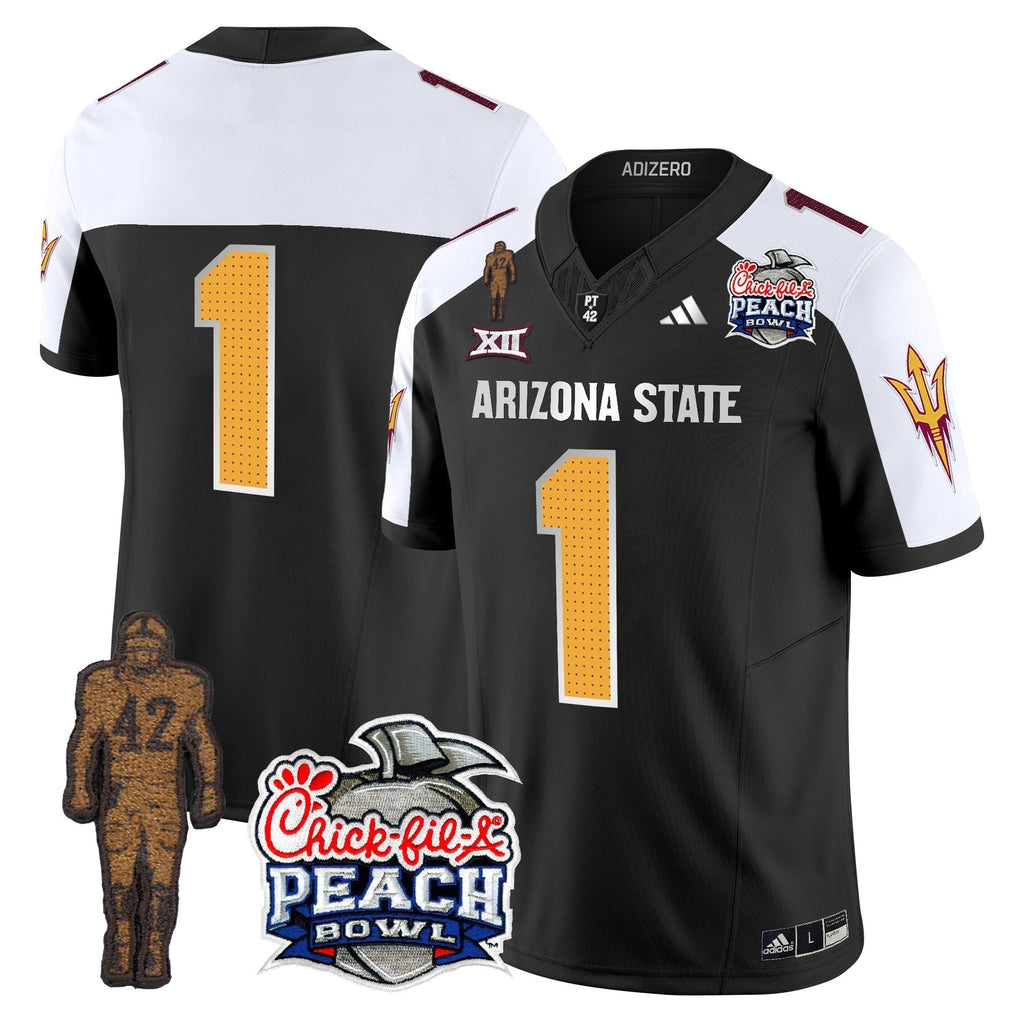 Men Sun Devils Pat Tillman & Peach Bowl Patch Vapor Limited Jersey V2 - All Stitched