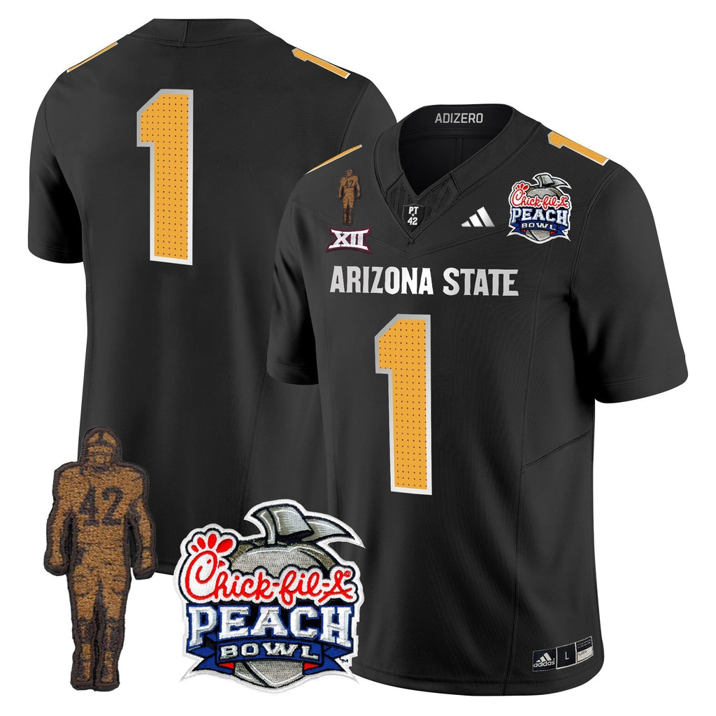 Men Sun Devils Pat Tillman & Peach Bowl Patch Vapor Limited Jersey V2 - All Stitched