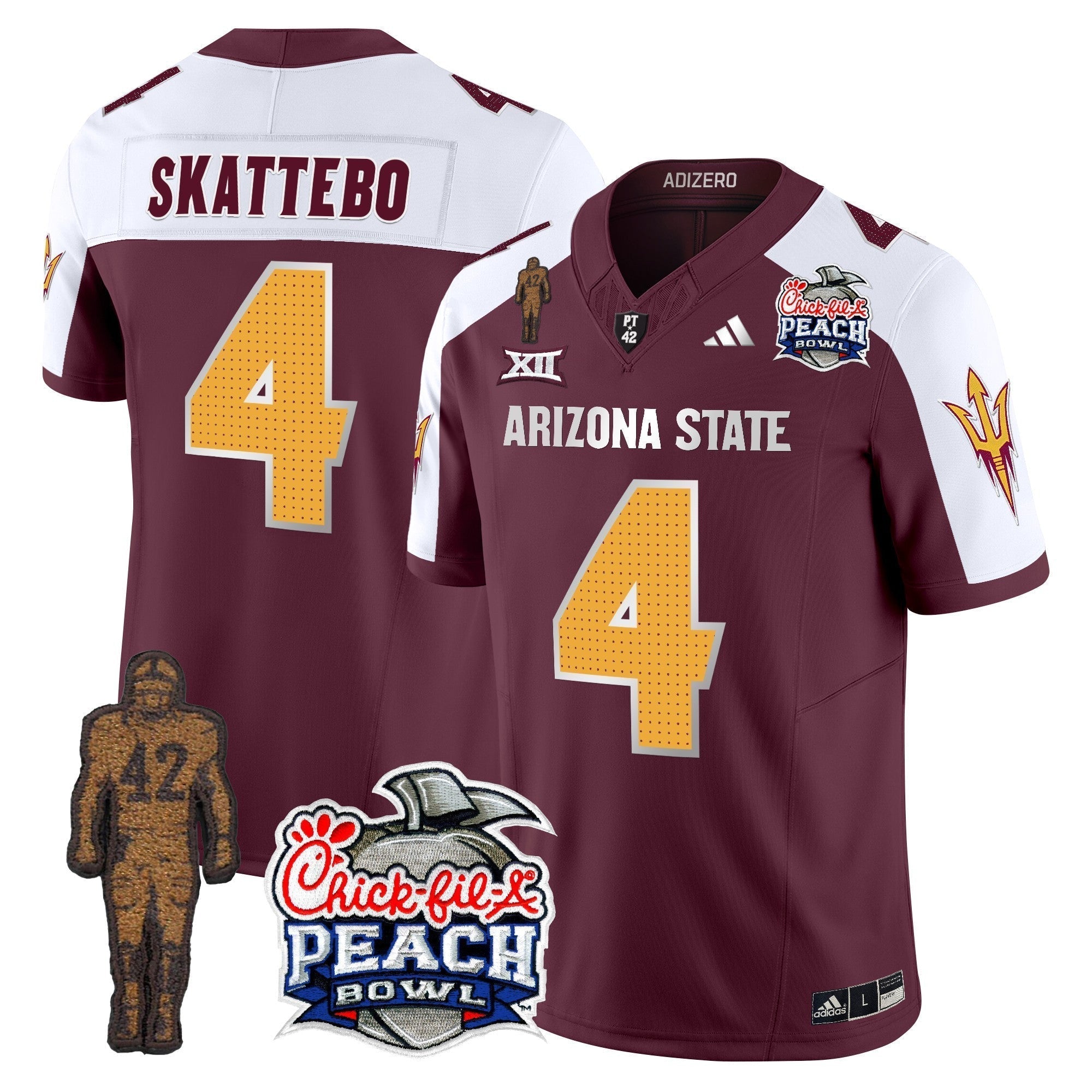 Men Sun Devils Pat Tillman & Peach Bowl Patch Vapor Limited Jersey V2 - All Stitched