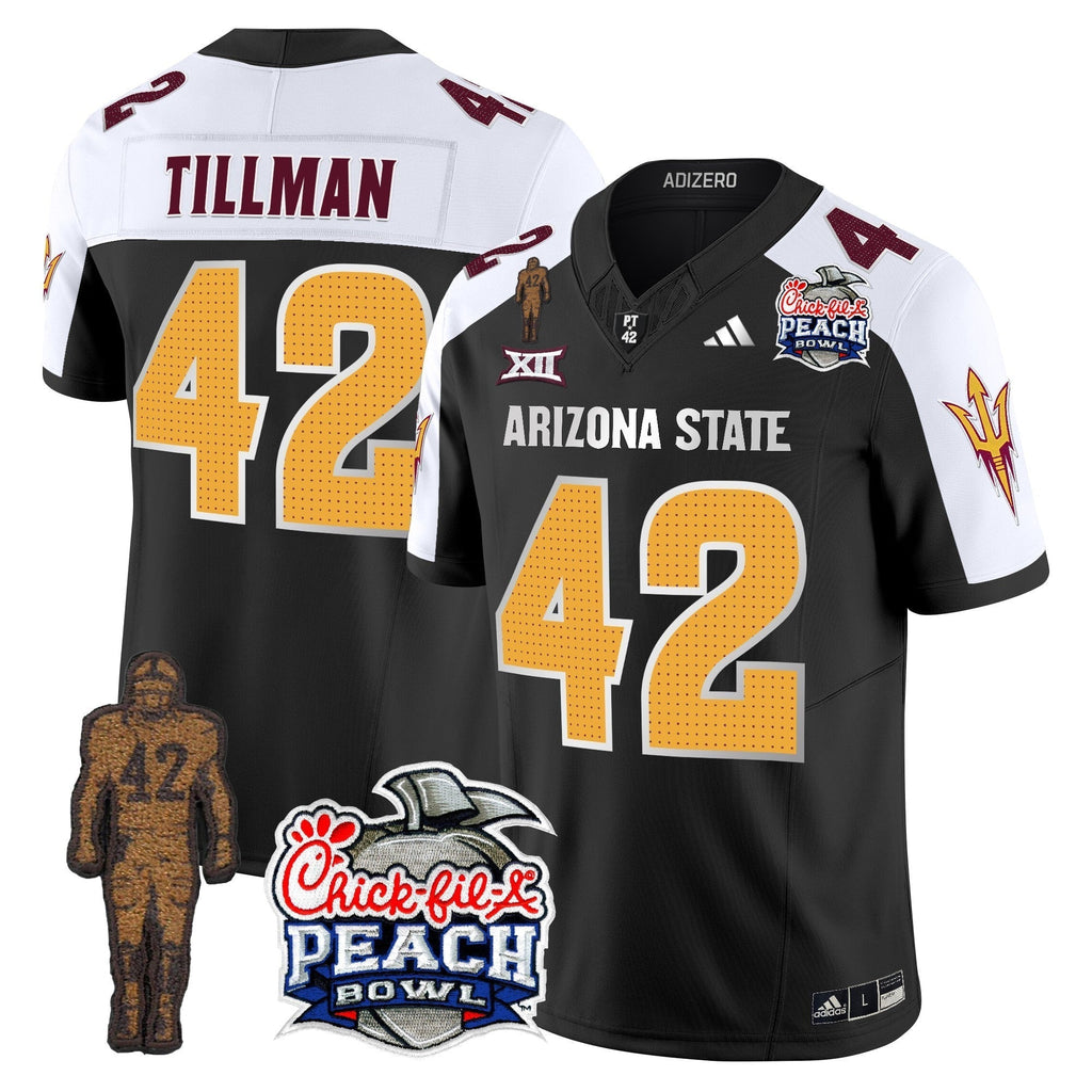Men Sun Devils Pat Tillman & Peach Bowl Patch Vapor Limited Jersey V2 - All Stitched
