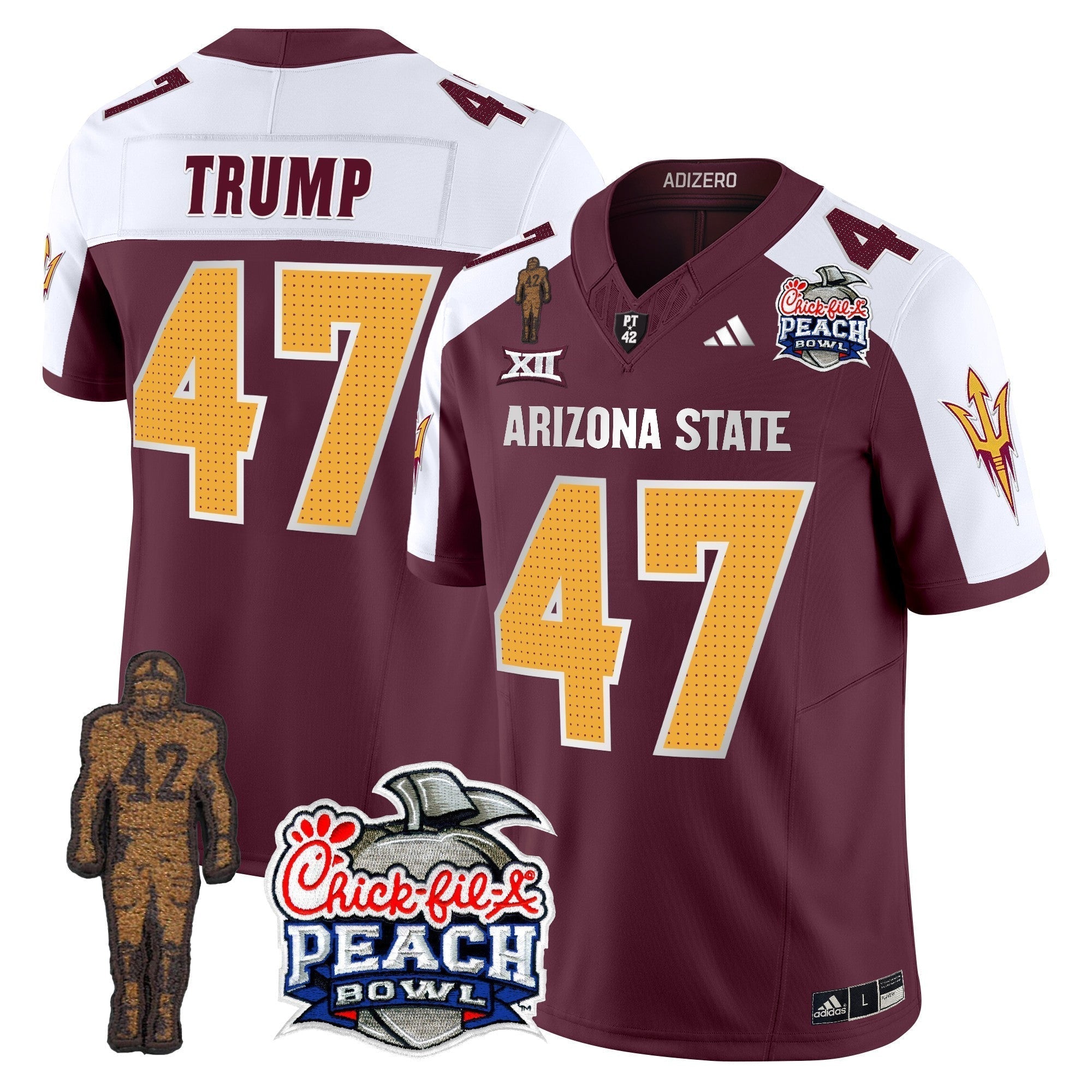 Men Sun Devils Pat Tillman & Peach Bowl Patch Vapor Limited Jersey V2 - All Stitched