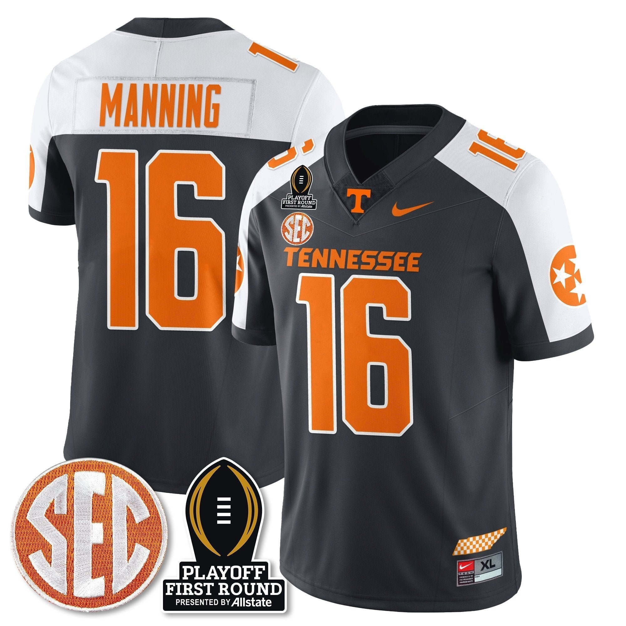 Men Tennessee Volunteers Football Jersey - Playoff First Round Patch - All Stitched