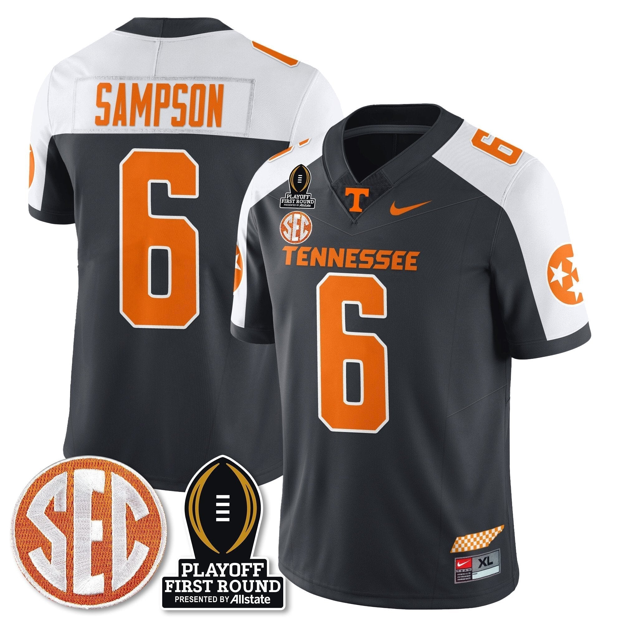 Men Tennessee Volunteers Football Jersey - Playoff First Round Patch - All Stitched