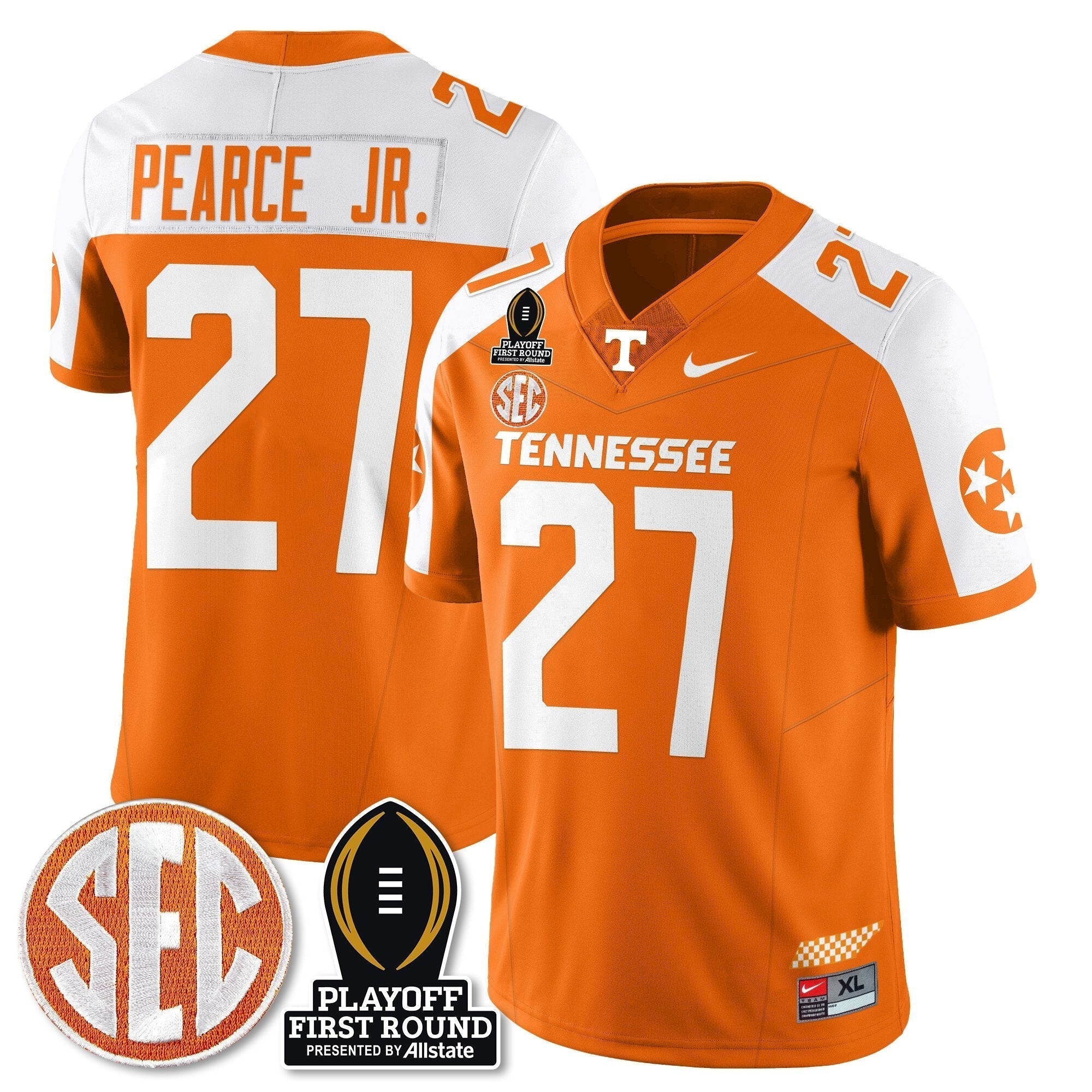 Men Tennessee Volunteers Football Jersey - Playoff First Round Patch - All Stitched