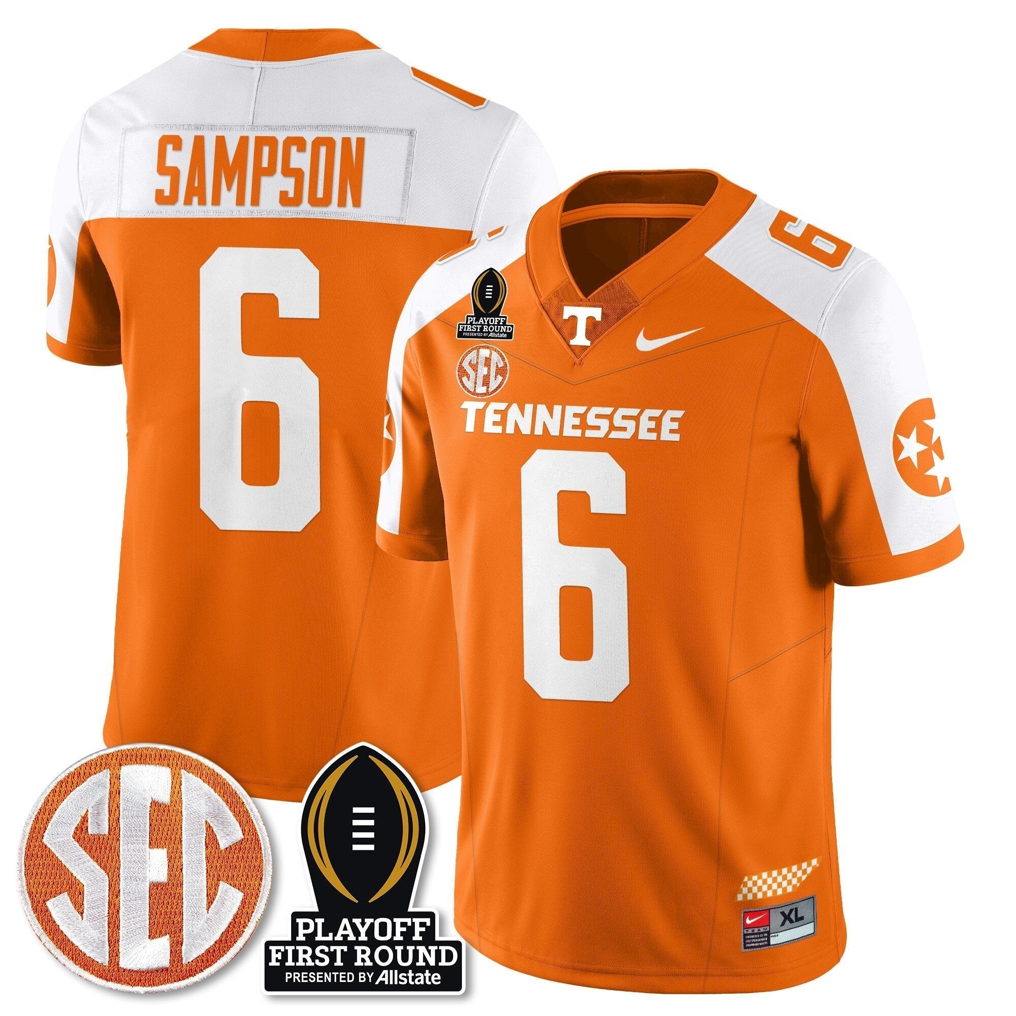 Men Tennessee Volunteers Football Jersey - Playoff First Round Patch - All Stitched