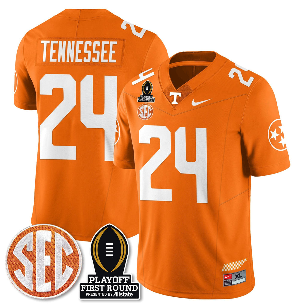 Men Tennessee Volunteers Football Jersey - Playoff First Round Patch - All Stitched