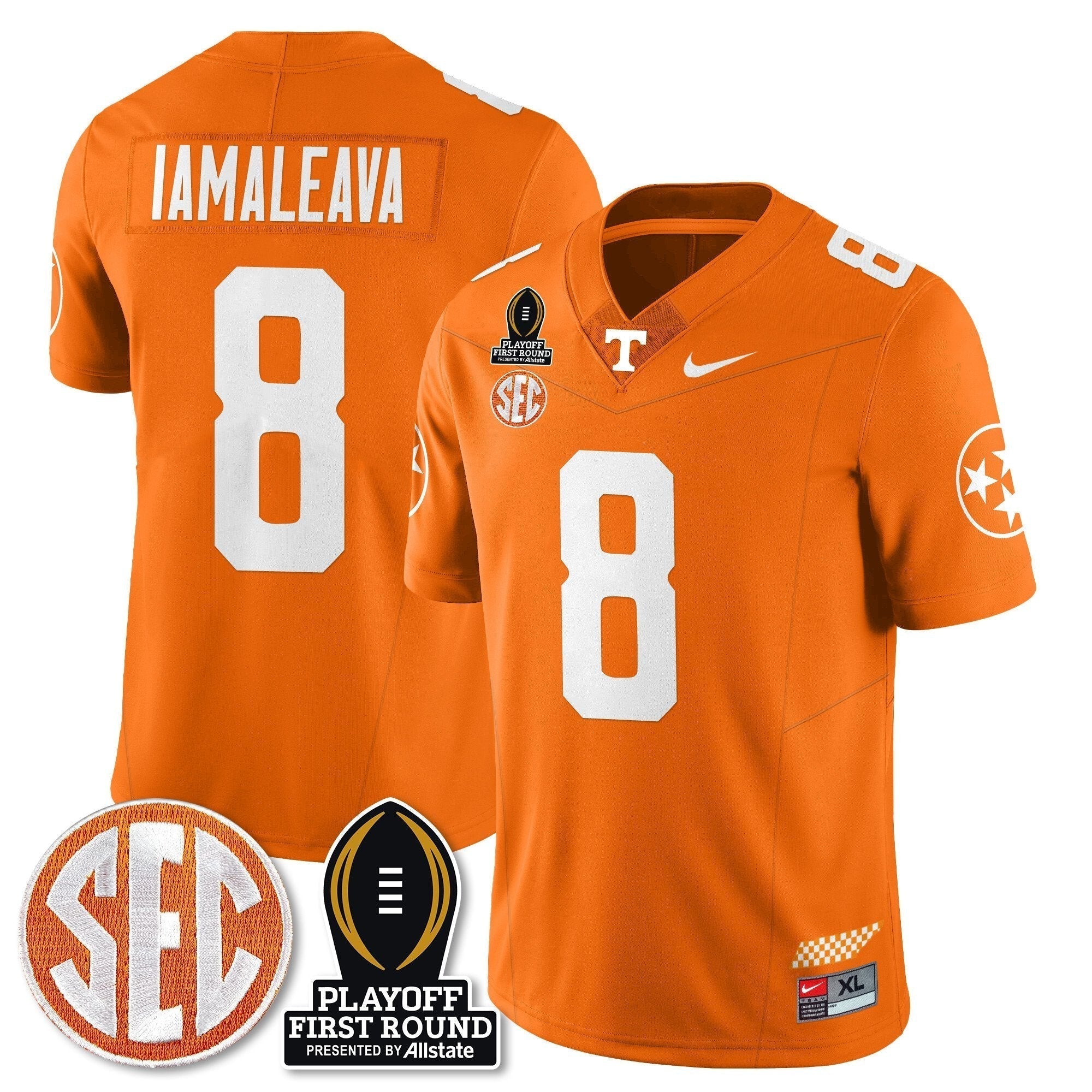 Men Tennessee Volunteers Football Jersey - Playoff First Round Patch - All Stitched