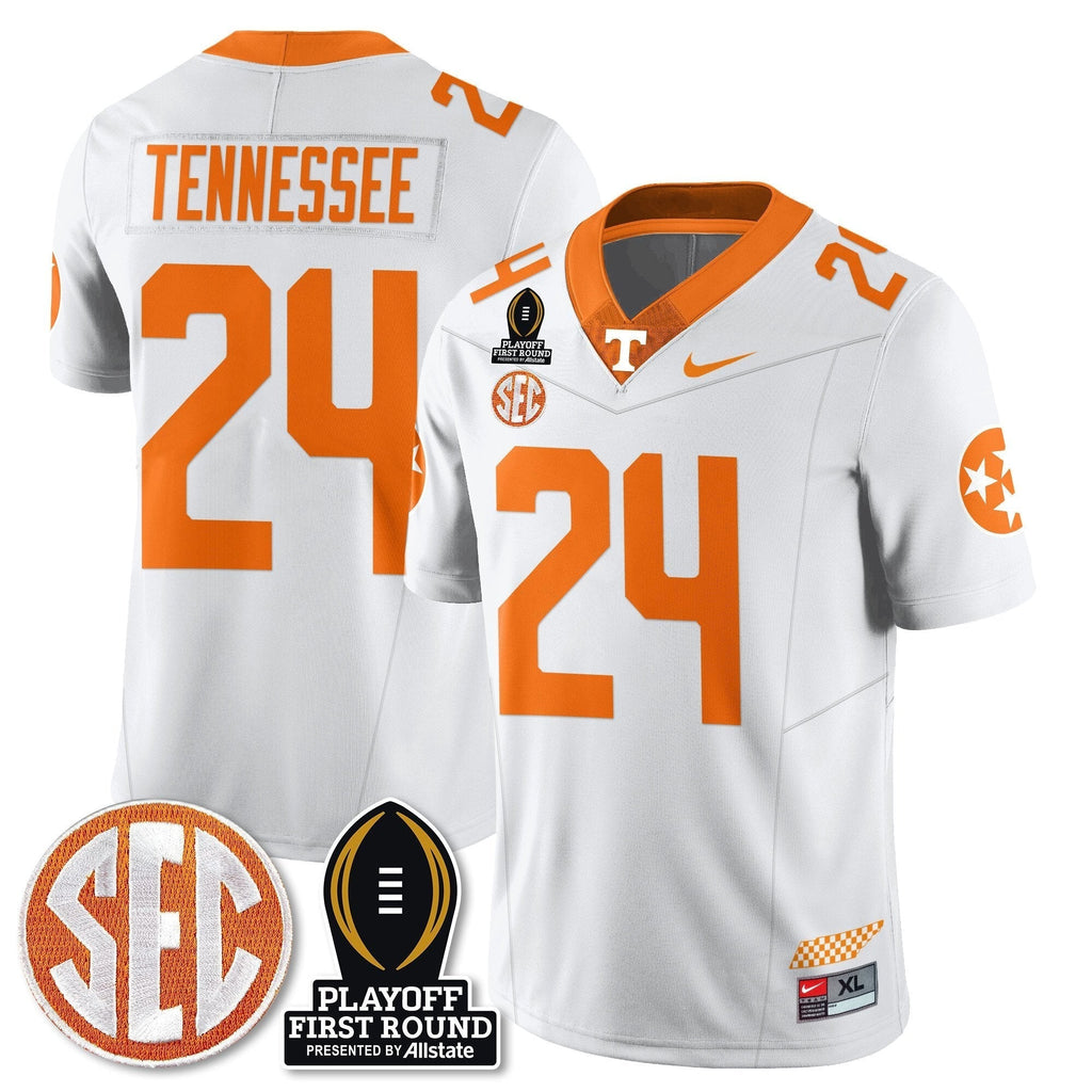 Men Tennessee Volunteers Football Jersey - Playoff First Round Patch - All Stitched