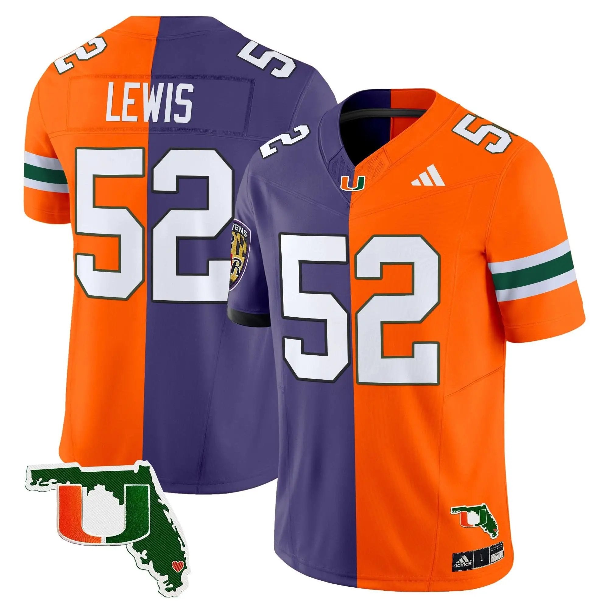 Men Miami Hurricanes Football Split Vapor Limited Jersey Stitched