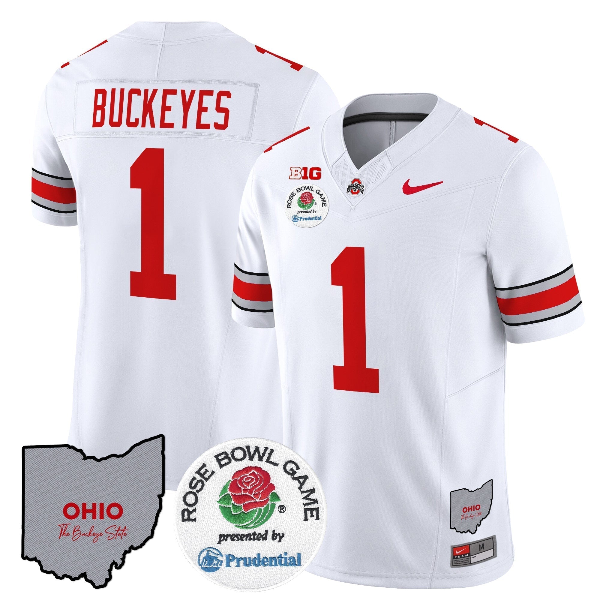 Men Ohio State Buckeyes Rose Bowl Vapor Limited Jersey V2 - All Stitched