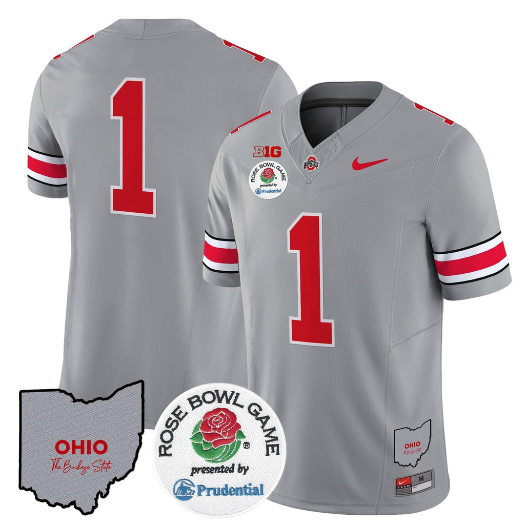 Men Ohio State Buckeyes Rose Bowl Vapor Limited Jersey V2 - All Stitched