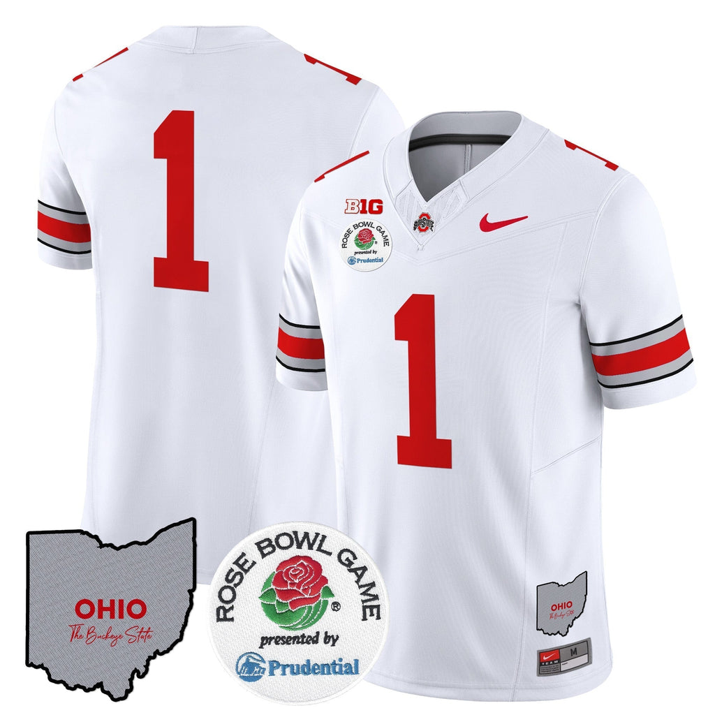 Men Ohio State Buckeyes Rose Bowl Vapor Limited Jersey V2 - All Stitched
