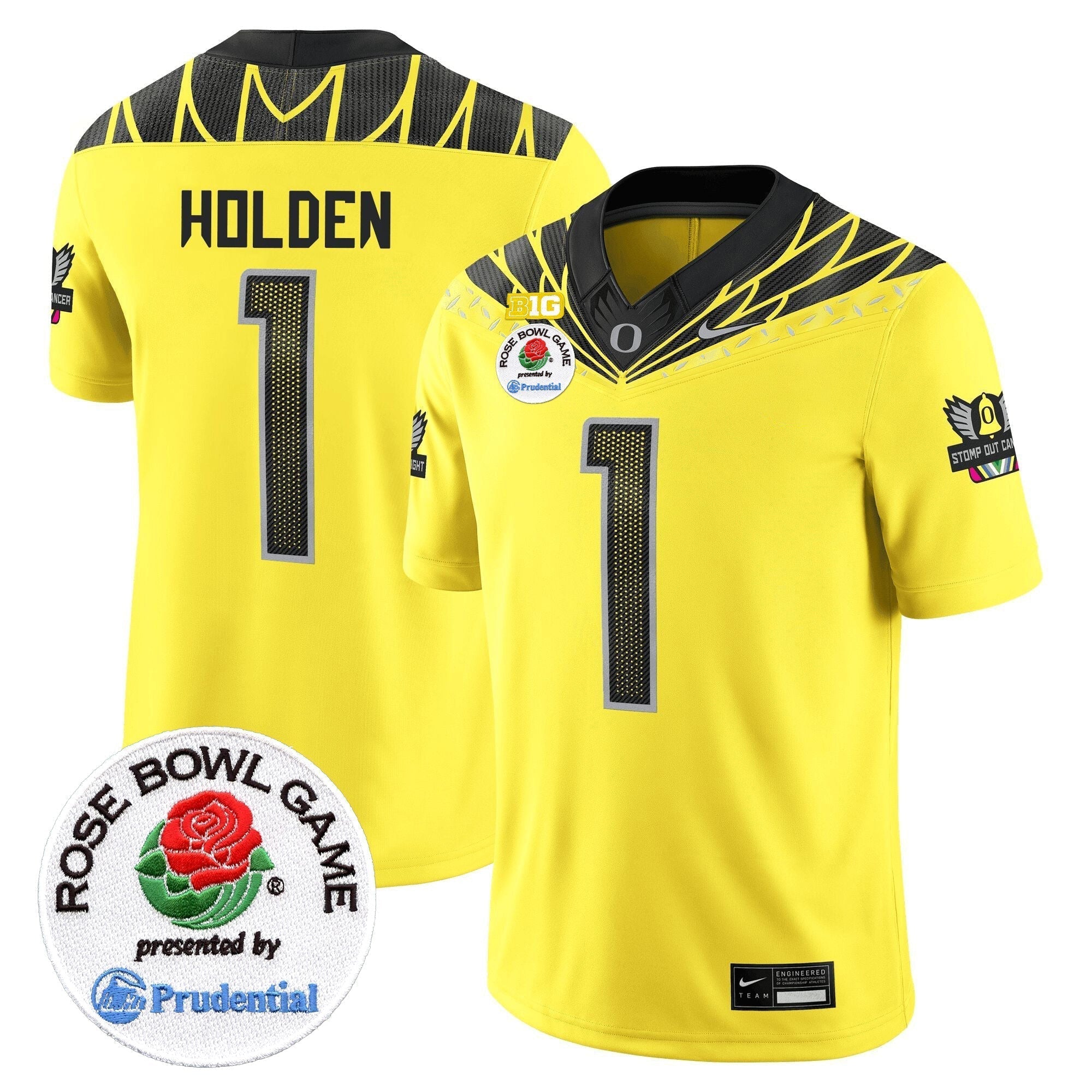 Men Oregon Ducks Rose Bowl Patch Vapor Limited Jersey V2 - All Stitched