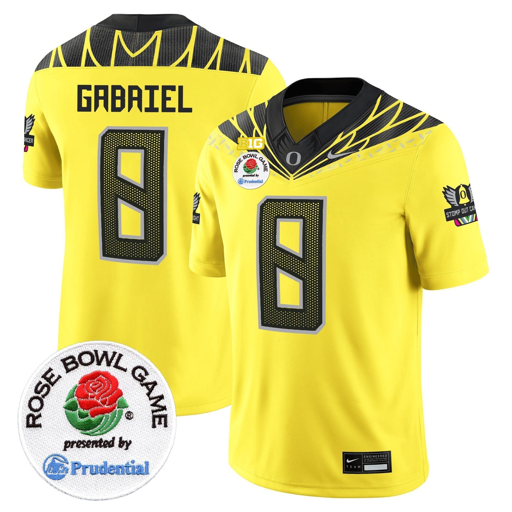Men Oregon Ducks Rose Bowl Patch Vapor Limited Jersey V2 - All Stitched