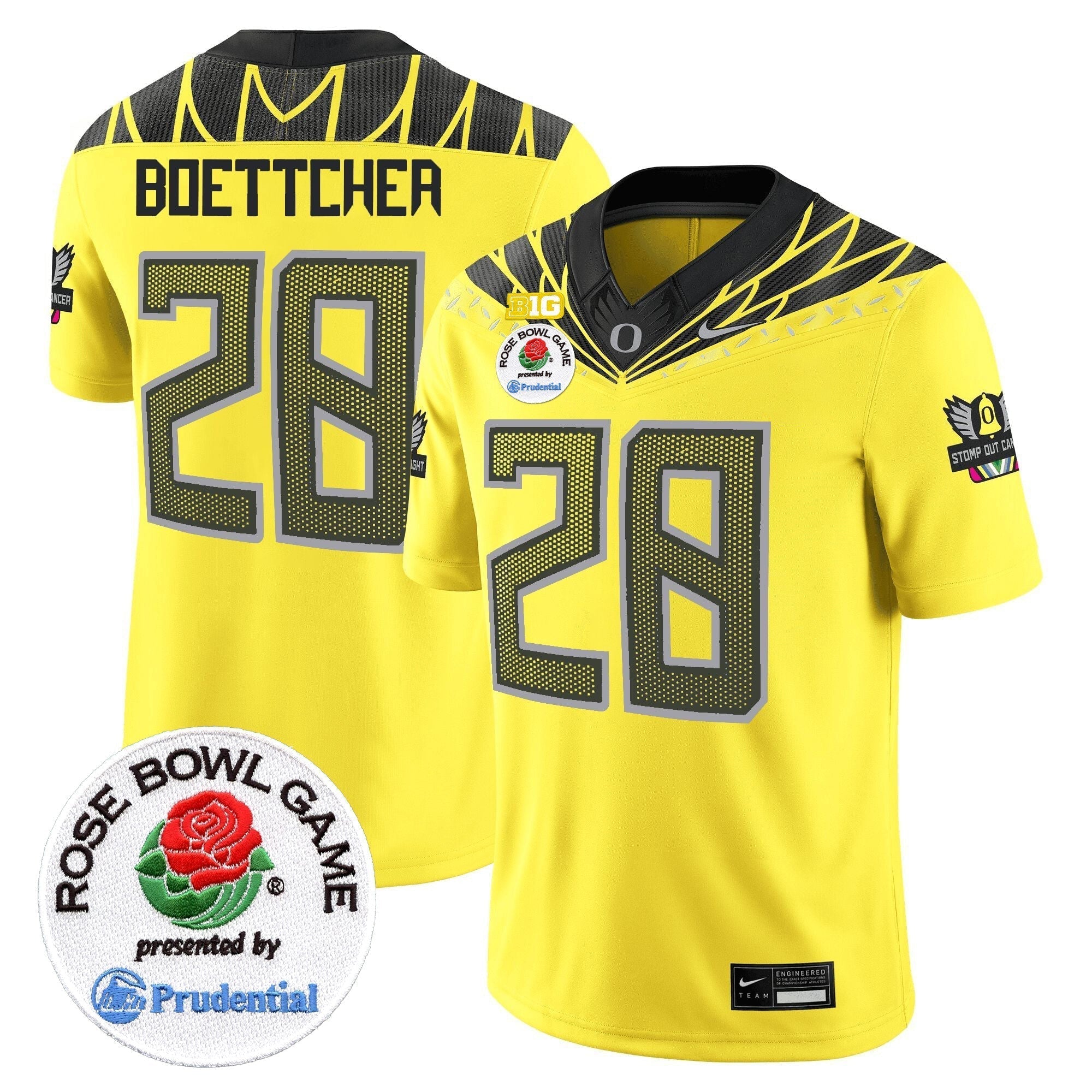 Men Oregon Ducks Rose Bowl Patch Vapor Limited Jersey V2 - All Stitched