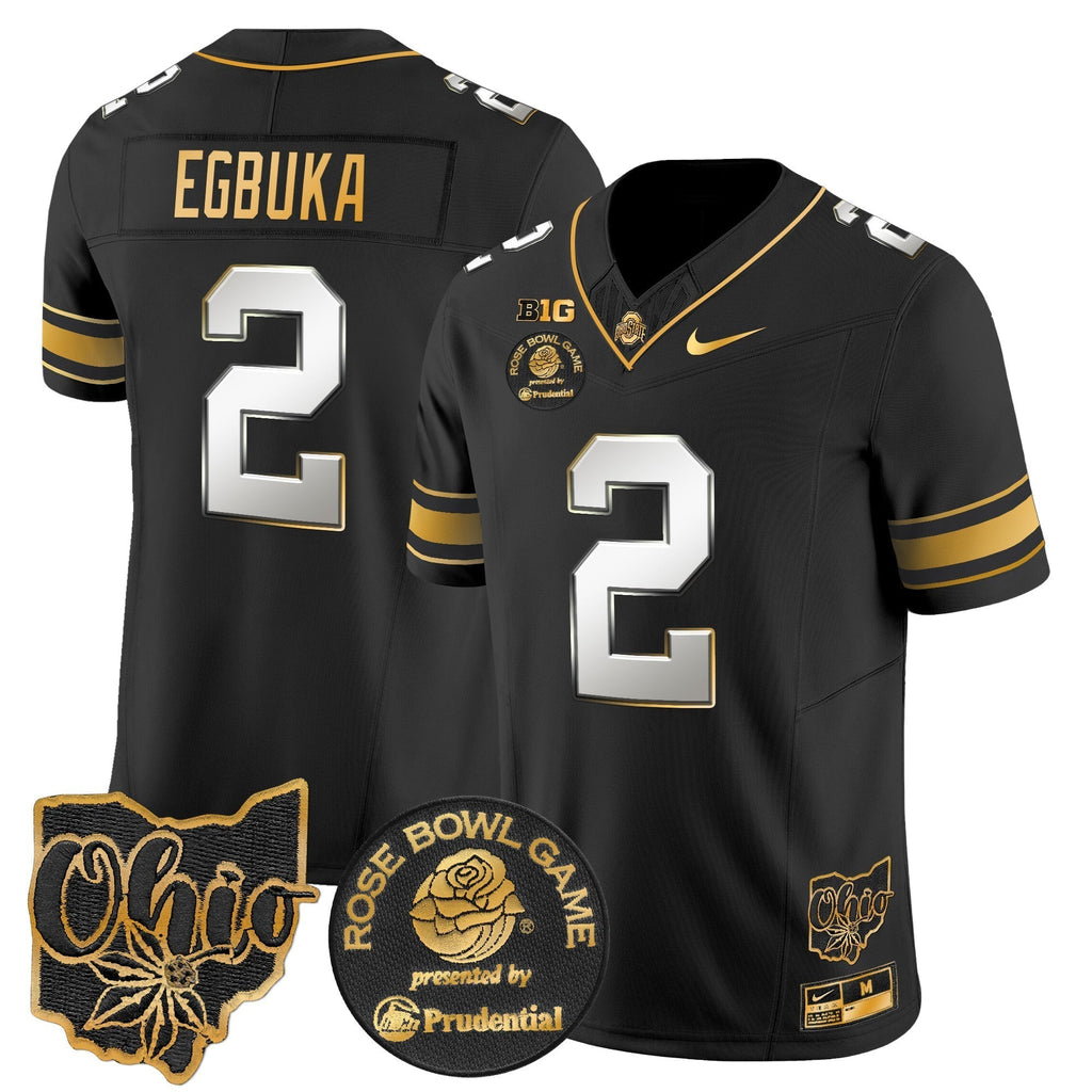 Men Ohio State Buckeyes Rose Bowl Gold Vapor Limited Jersey - All Stitched