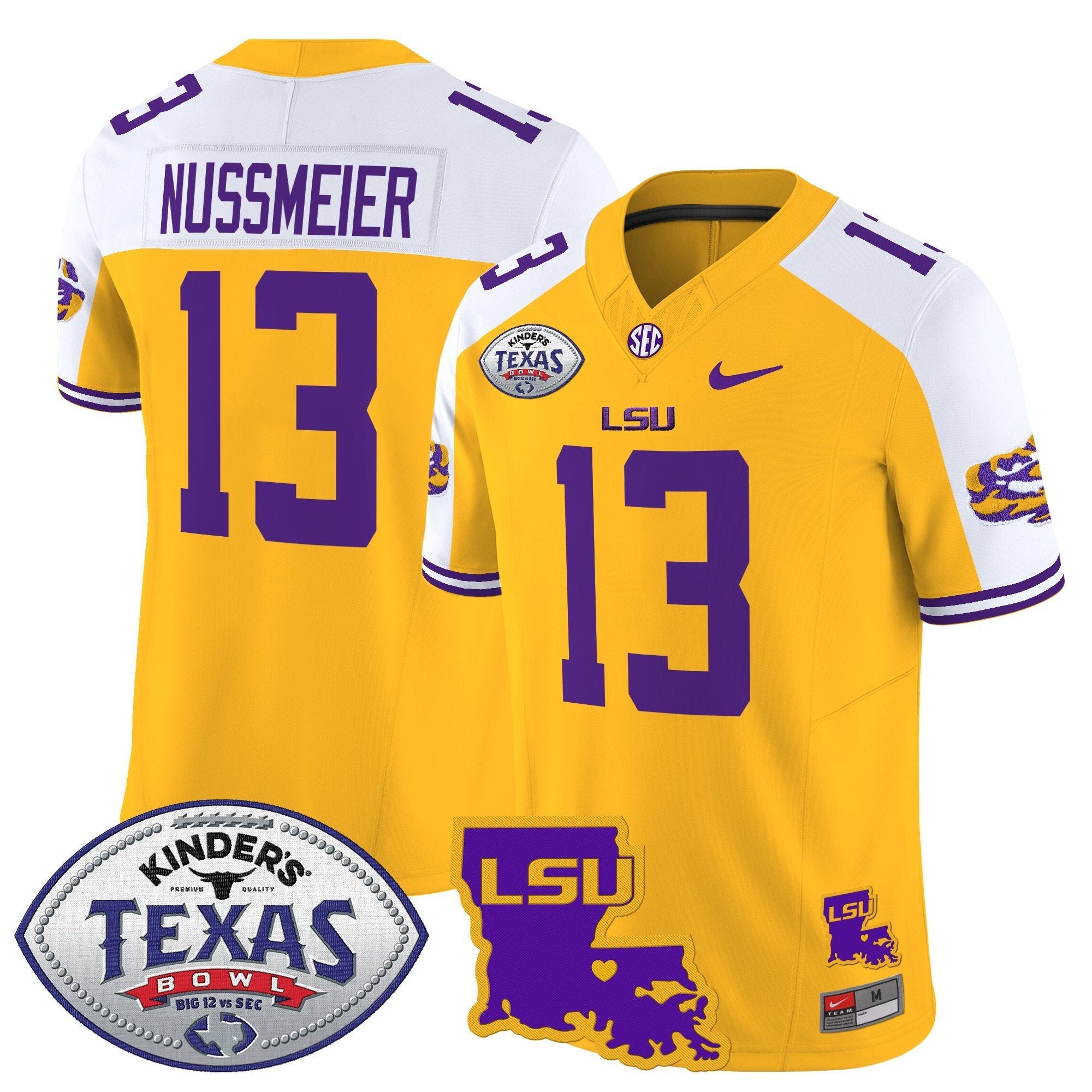 Men LSU Tigers 2024 Texas Bowl Patch Vapor Limited Jersey - All Stitched