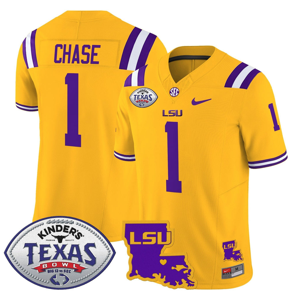 Men LSU Tigers 2024 Texas Bowl Patch Vapor Limited Jersey - All Stitched