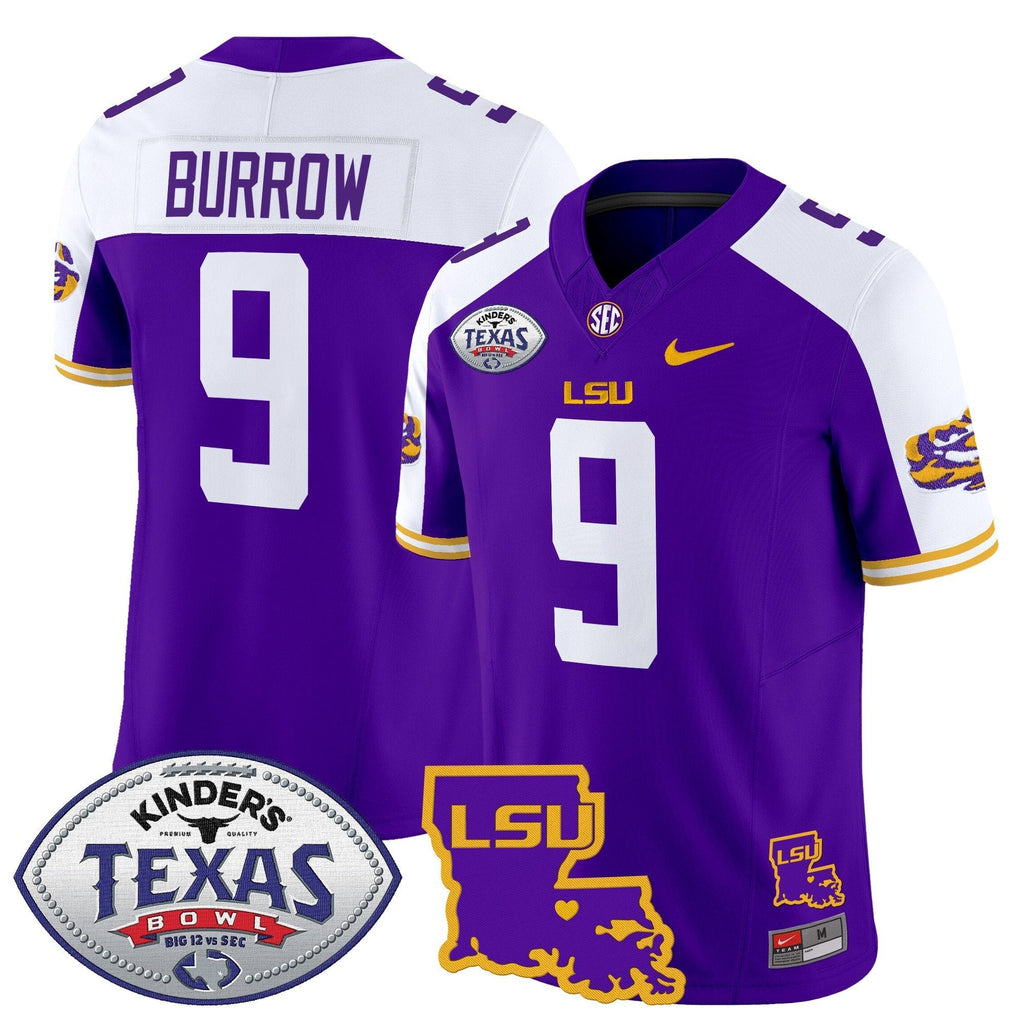 Men LSU Tigers 2024 Texas Bowl Patch Vapor Limited Jersey - All Stitched