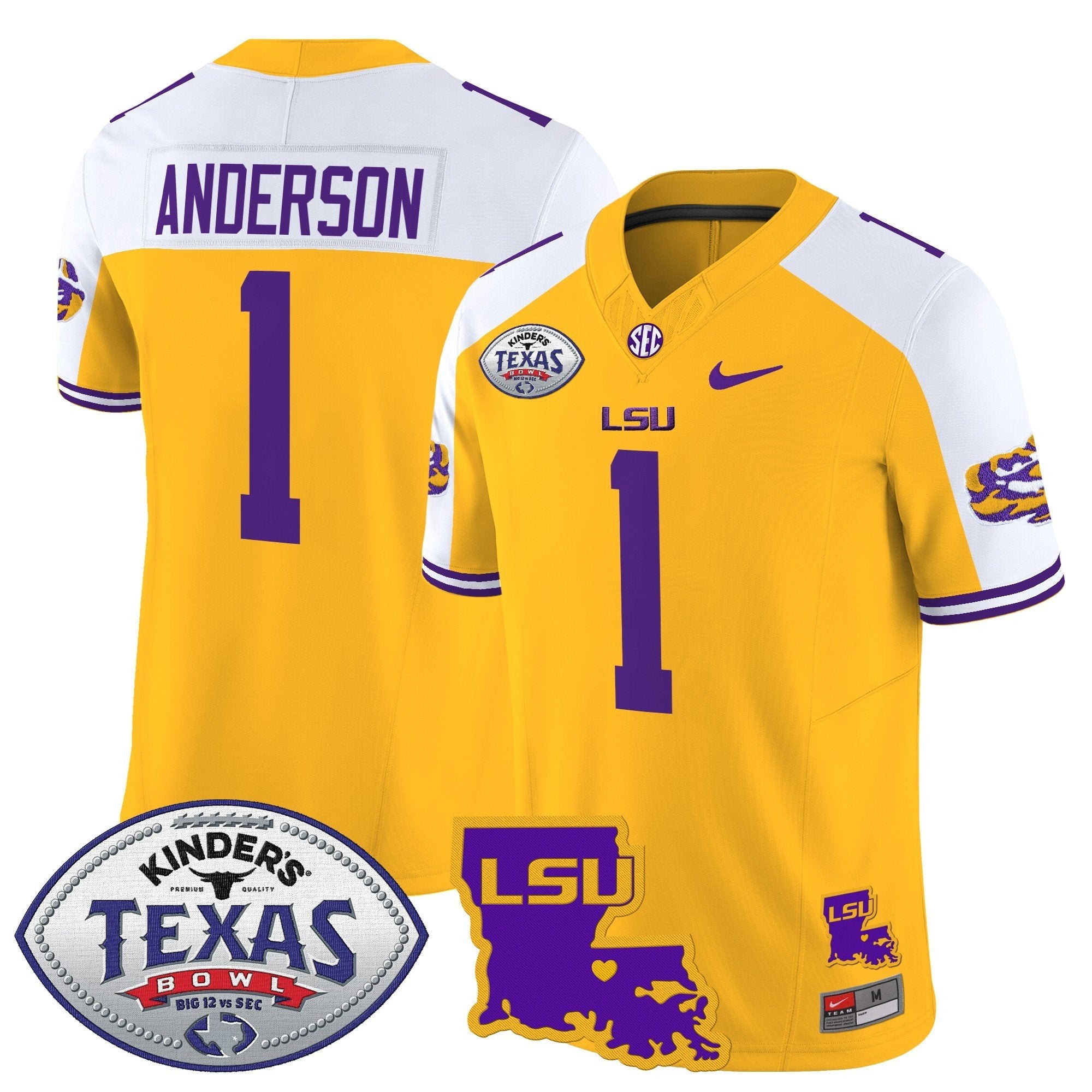 Men LSU Tigers 2024 Texas Bowl Patch Vapor Limited Jersey - All Stitched