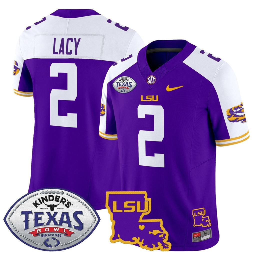 Men LSU Tigers 2024 Texas Bowl Patch Vapor Limited Jersey - All Stitched