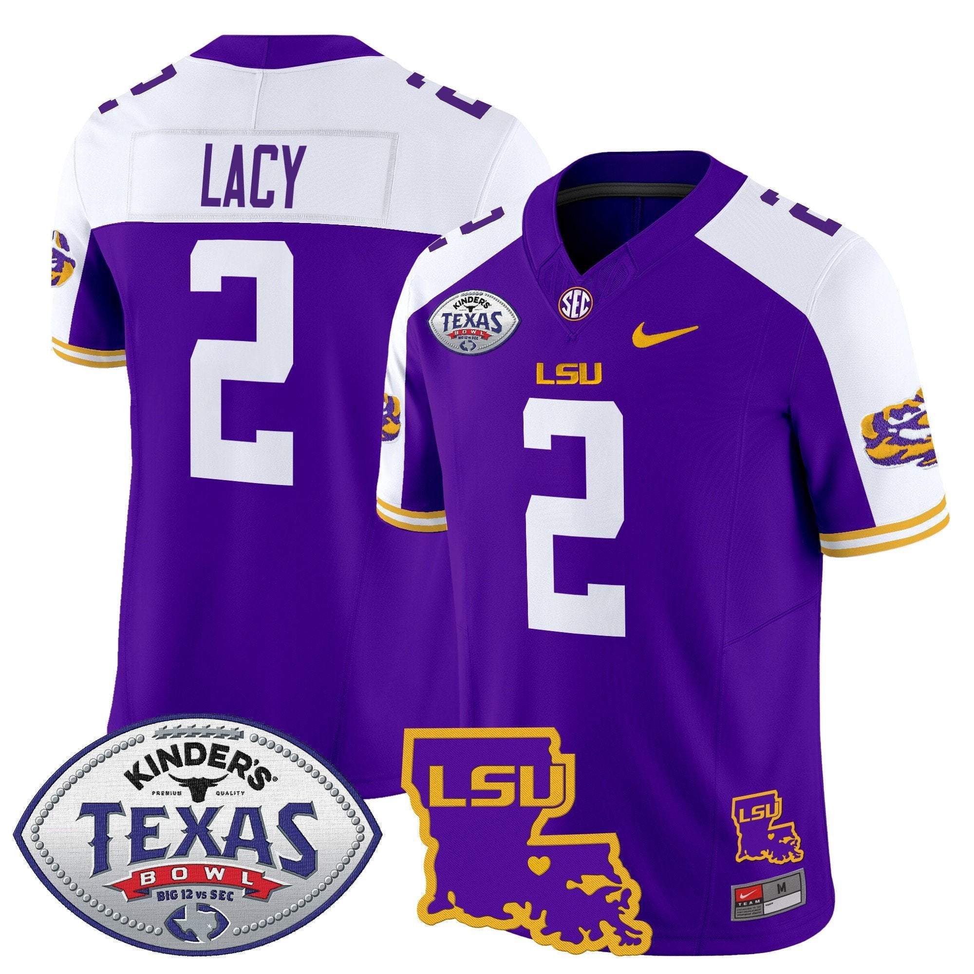 Men LSU Tigers 2024 Texas Bowl Patch Vapor Limited Jersey - All Stitched