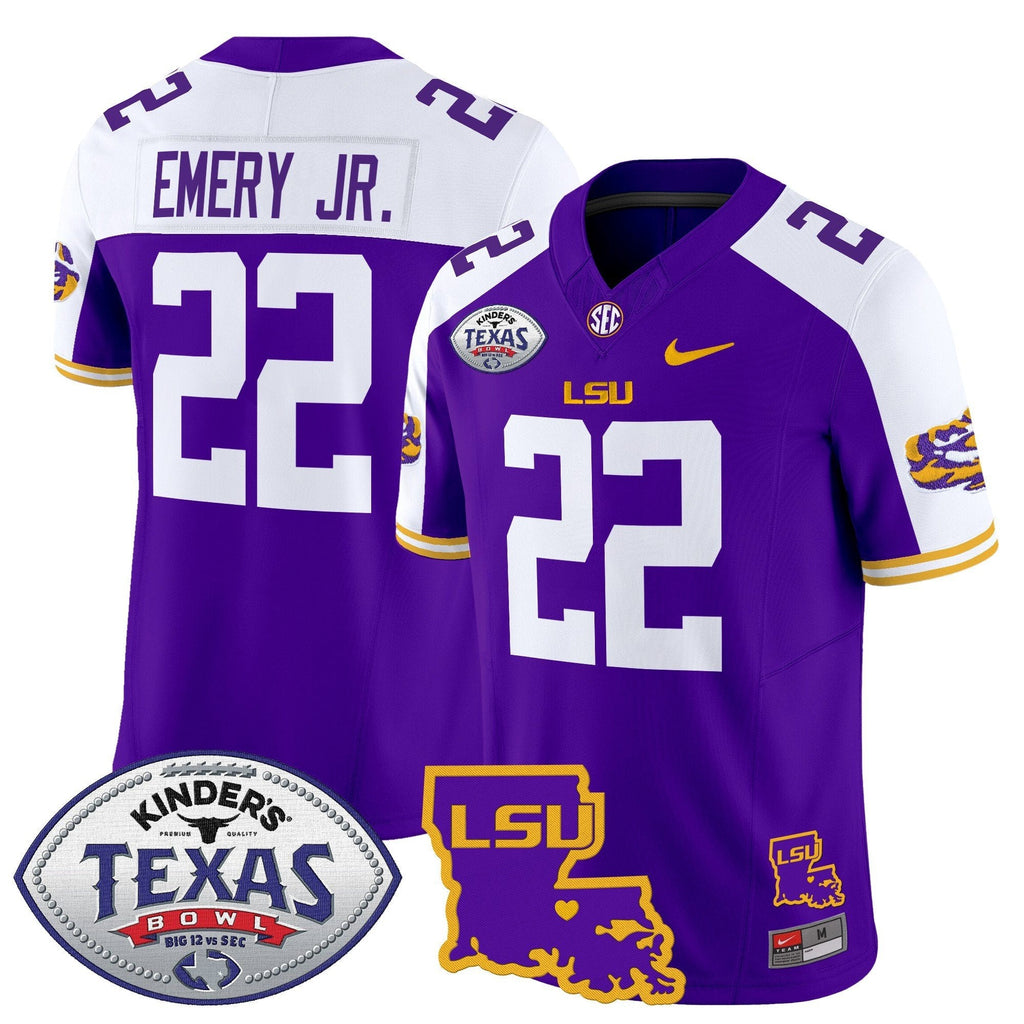 Men LSU Tigers 2024 Texas Bowl Patch Vapor Limited Jersey - All Stitched