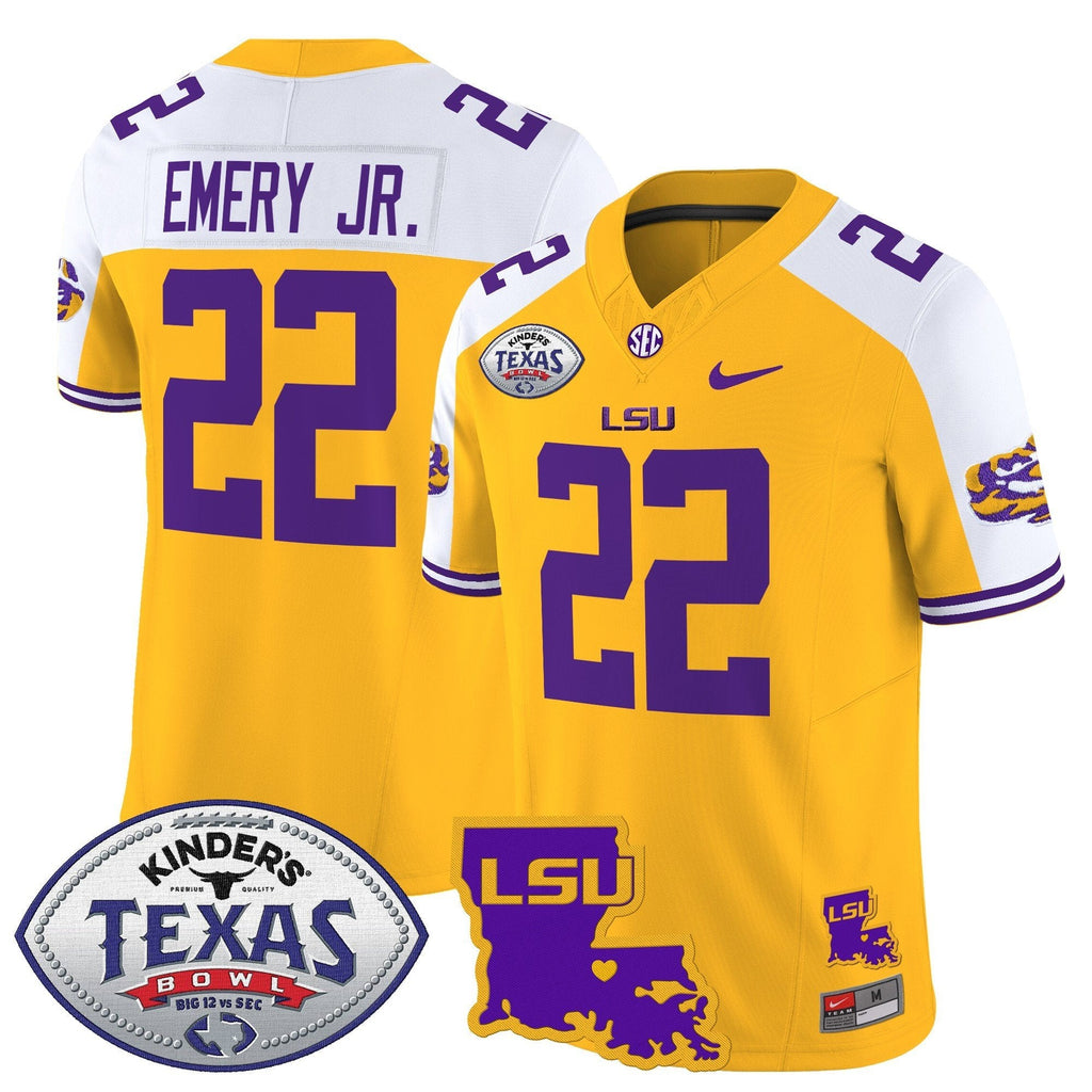 Men LSU Tigers 2024 Texas Bowl Patch Vapor Limited Jersey - All Stitched