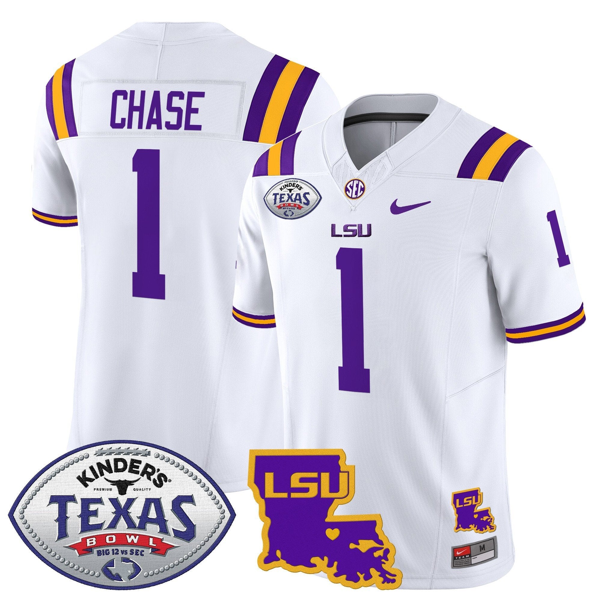 Men LSU Tigers 2024 Texas Bowl Patch Vapor Limited Jersey - All Stitched