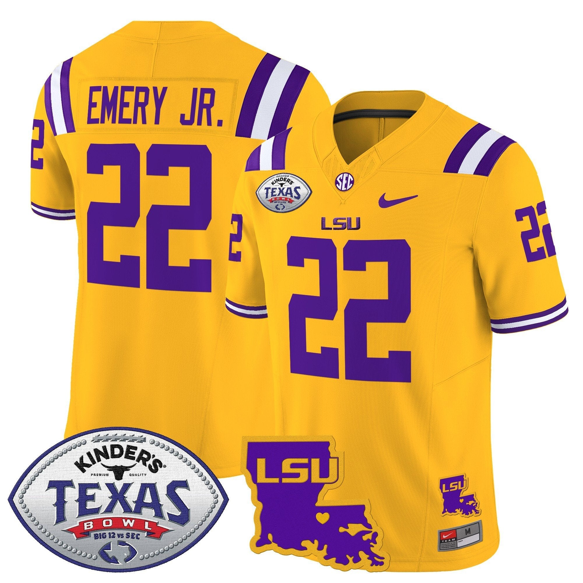 Men LSU Tigers 2024 Texas Bowl Patch Vapor Limited Jersey - All Stitched