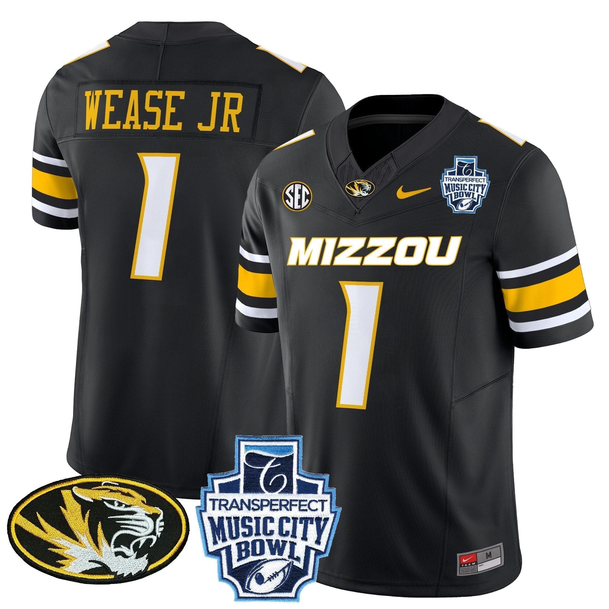 Men Missouri Tigers 2024 Music City Bowl Vapor Limited Jersey - All Stitched