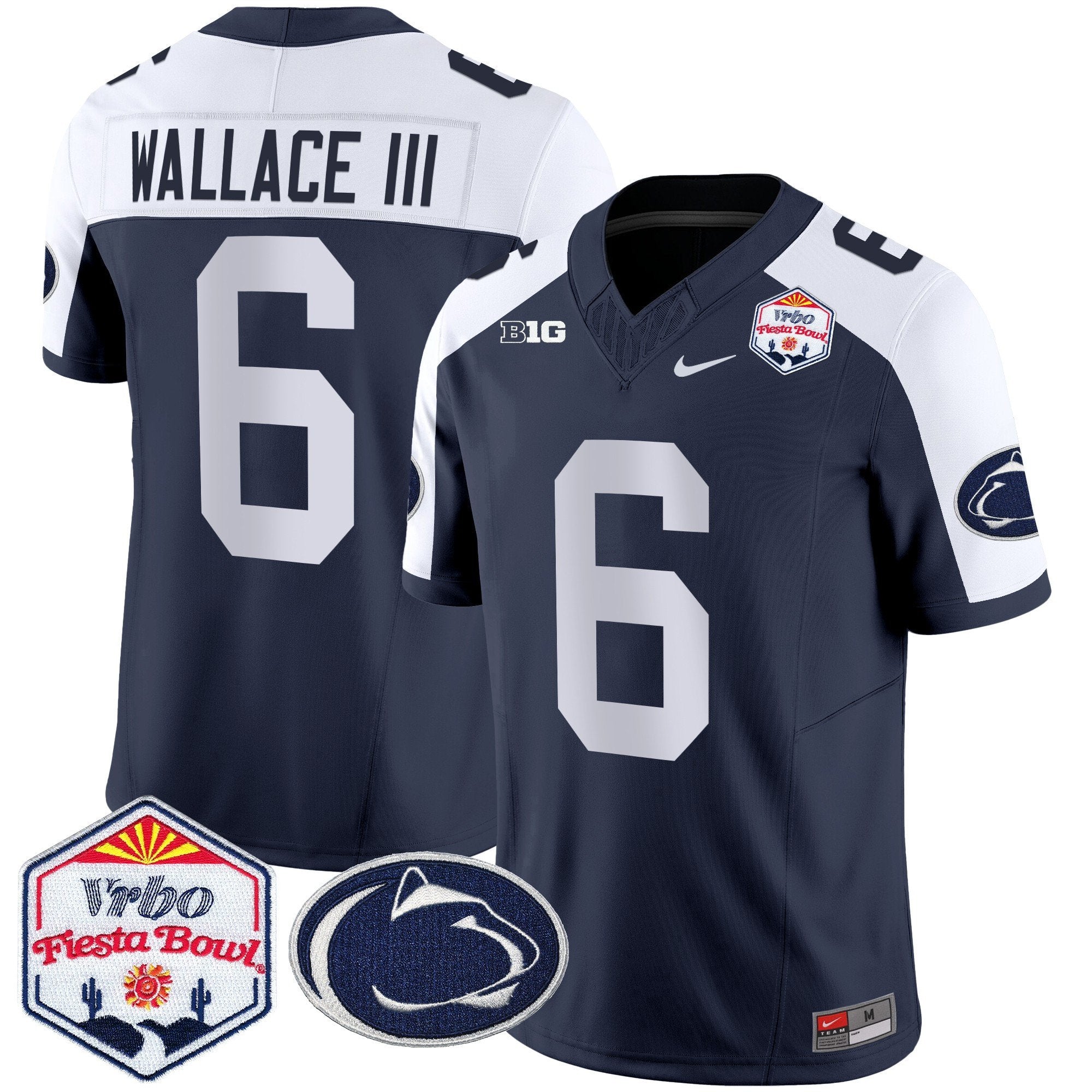 Men Penn State Nittany Lions 2024 The Fiesta Bowl Patch Vapor Limited Jersey - All Stitched