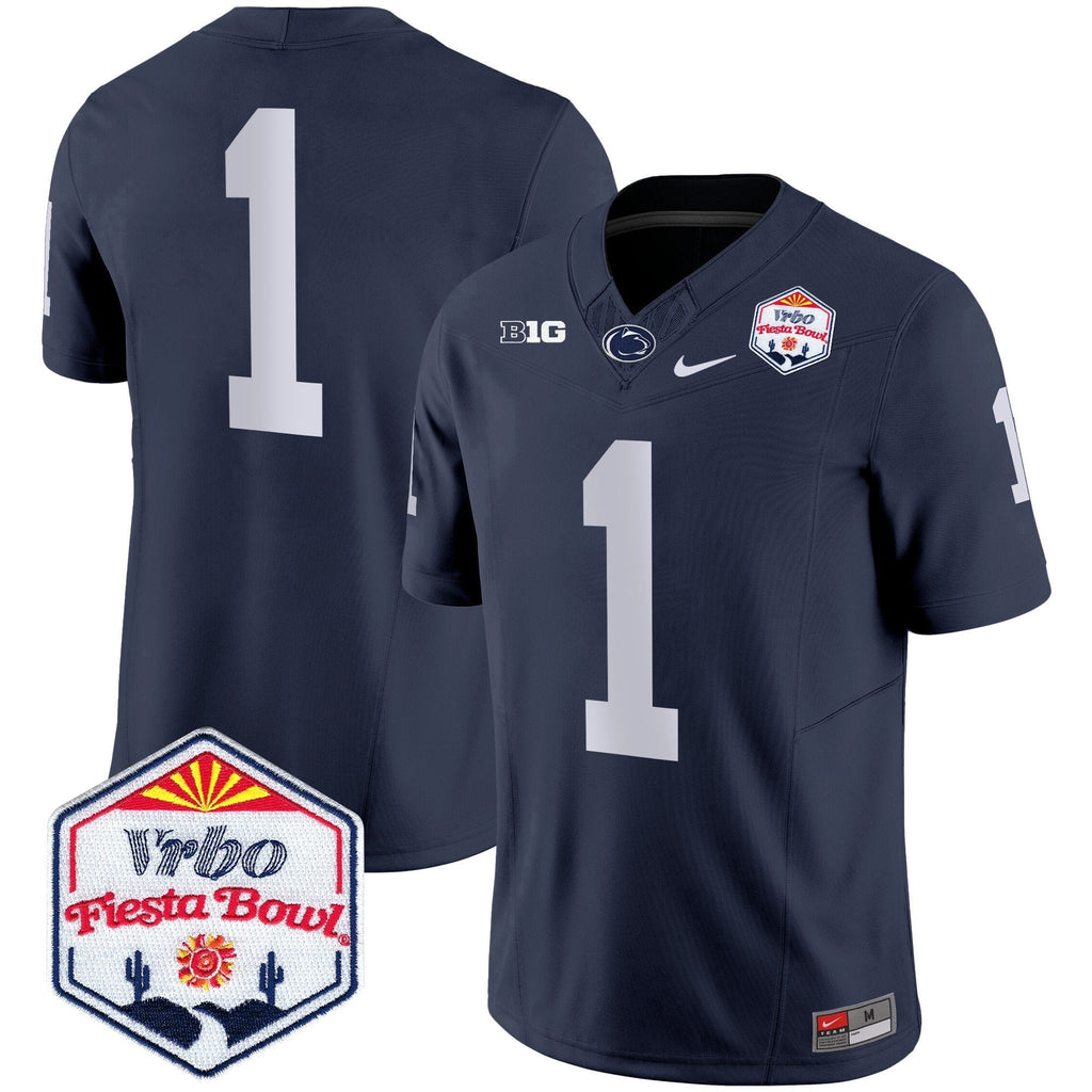 Men Penn State Nittany Lions 2024 The Fiesta Bowl Patch Vapor Limited Jersey - All Stitched