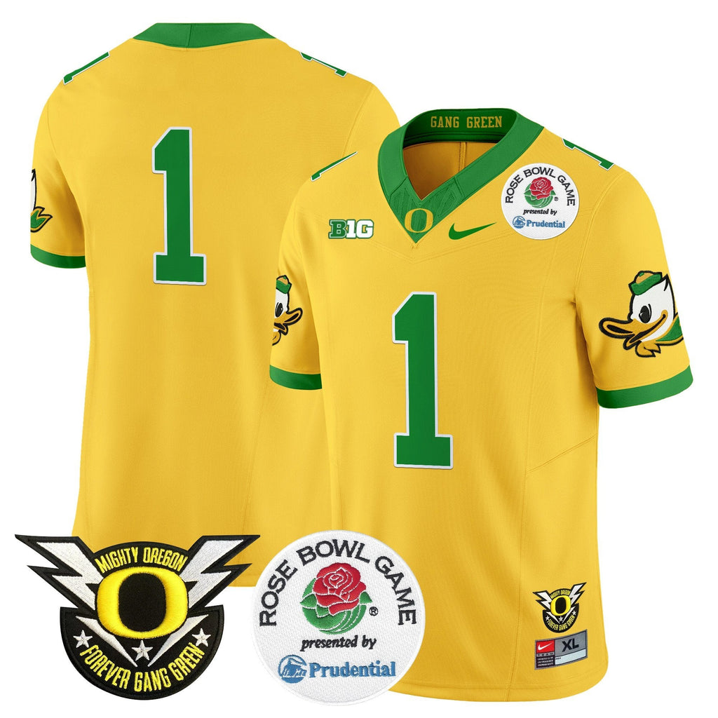 Men Oregon Ducks 2024 Rose Bowl Vapor Limited Jersey - All Stitched