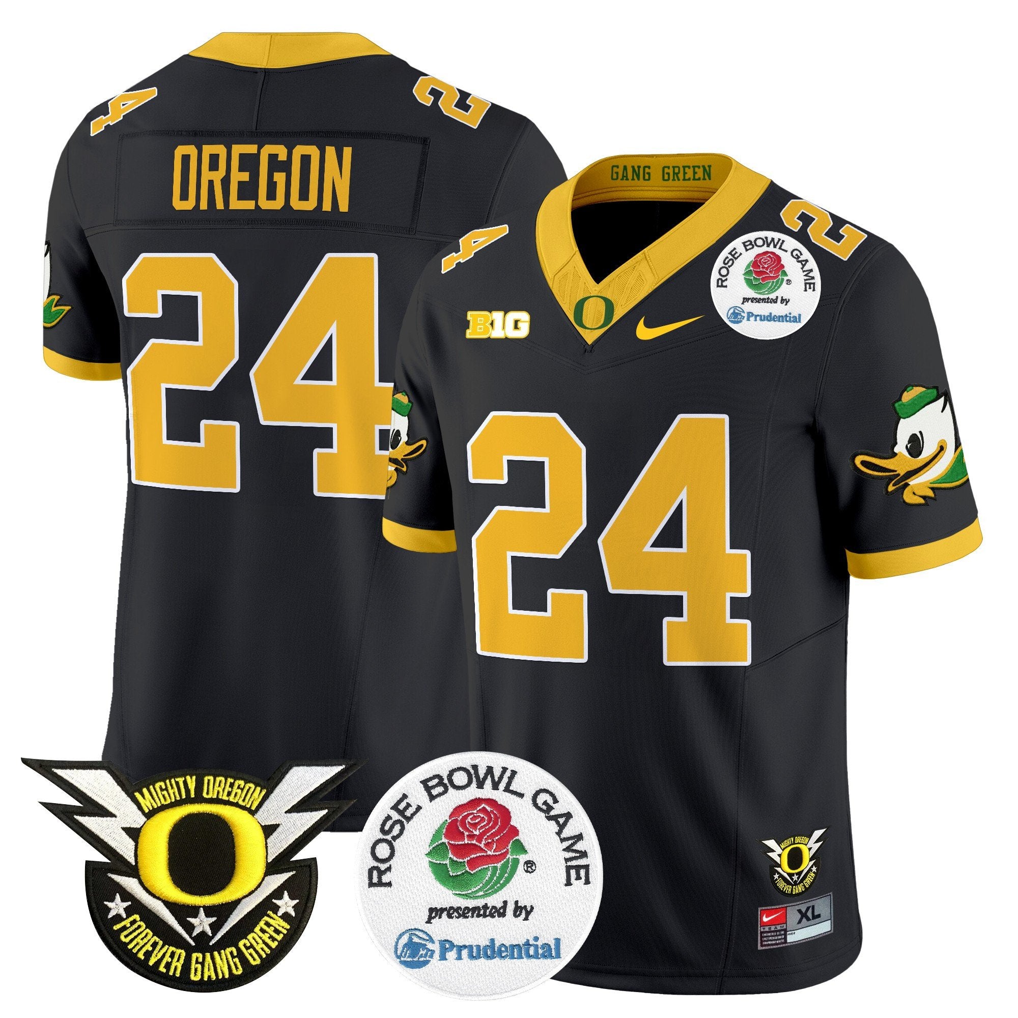 Men Oregon Ducks 2024 Rose Bowl Vapor Limited Jersey - All Stitched