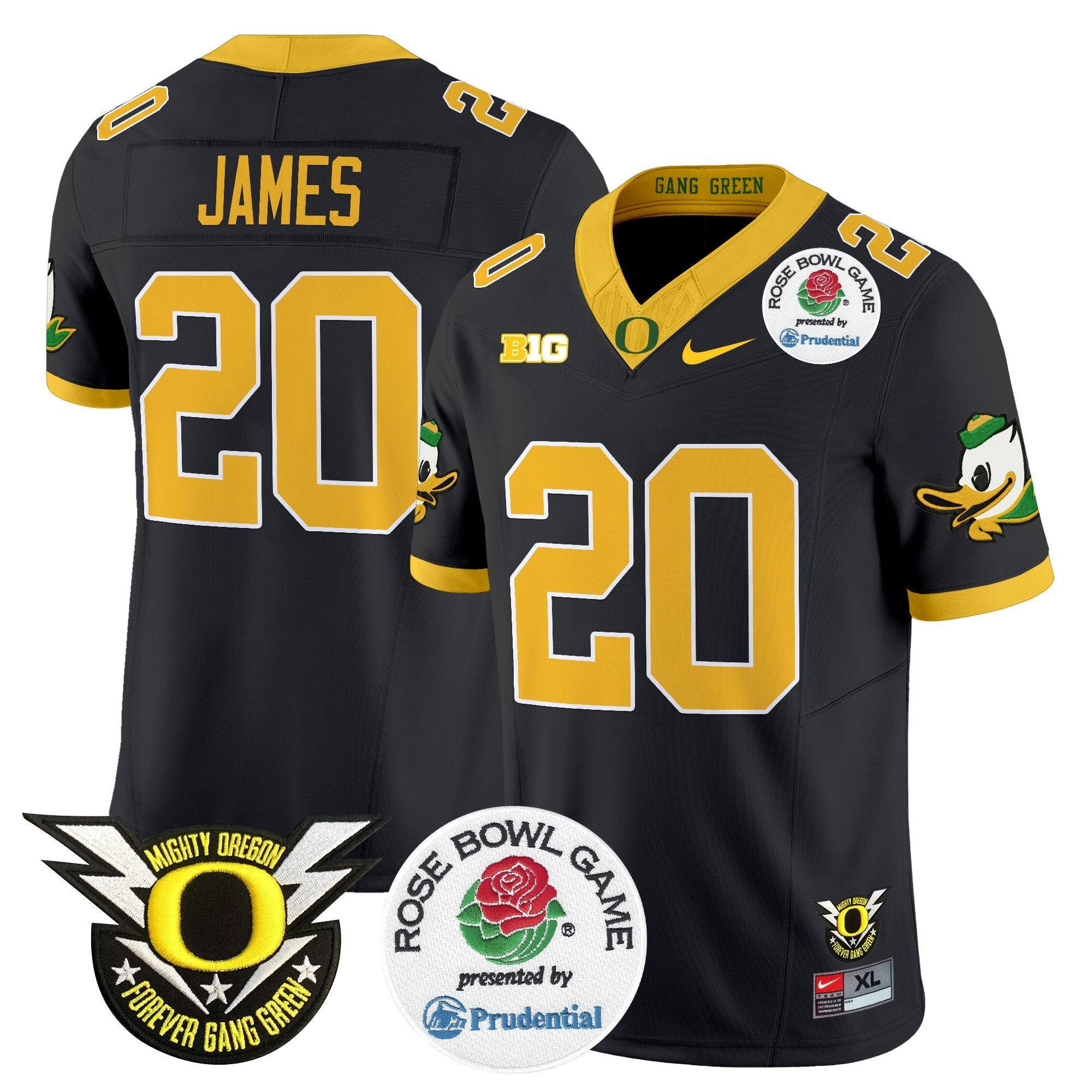 Men Oregon Ducks 2024 Rose Bowl Vapor Limited Jersey - All Stitched