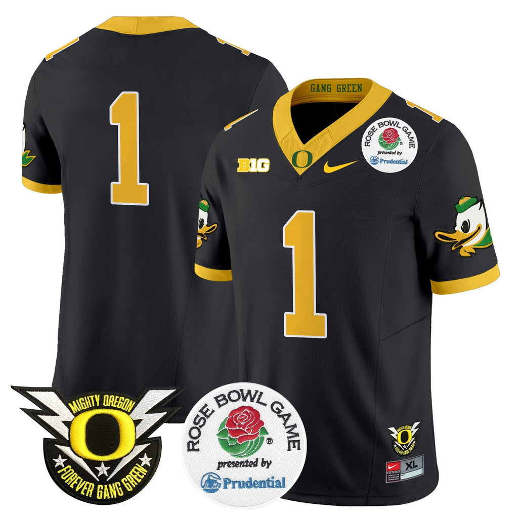 Men Oregon Ducks 2024 Rose Bowl Vapor Limited Jersey - All Stitched