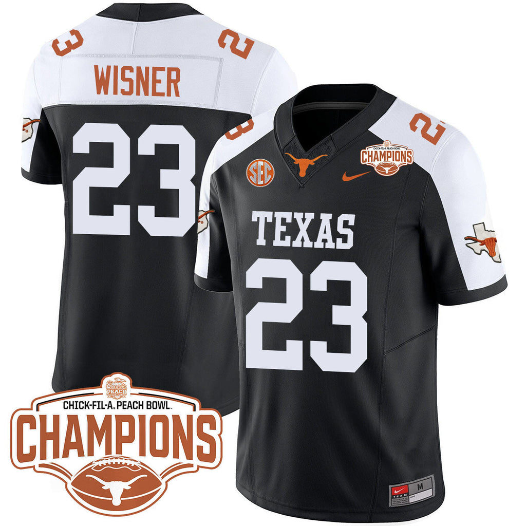 Men Texas Longhorns 2024 Peach Bowl Champions Jersey - All Stitched