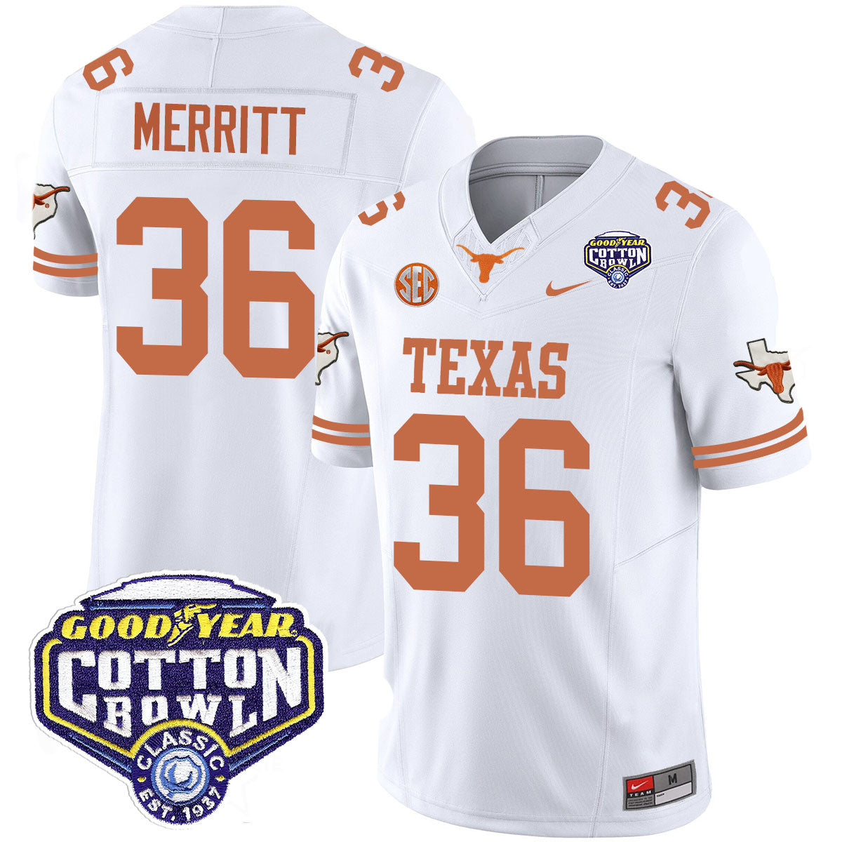 Men Texas Longhorns 2024 Cotton Bowl Classic Jersey - All Stitched