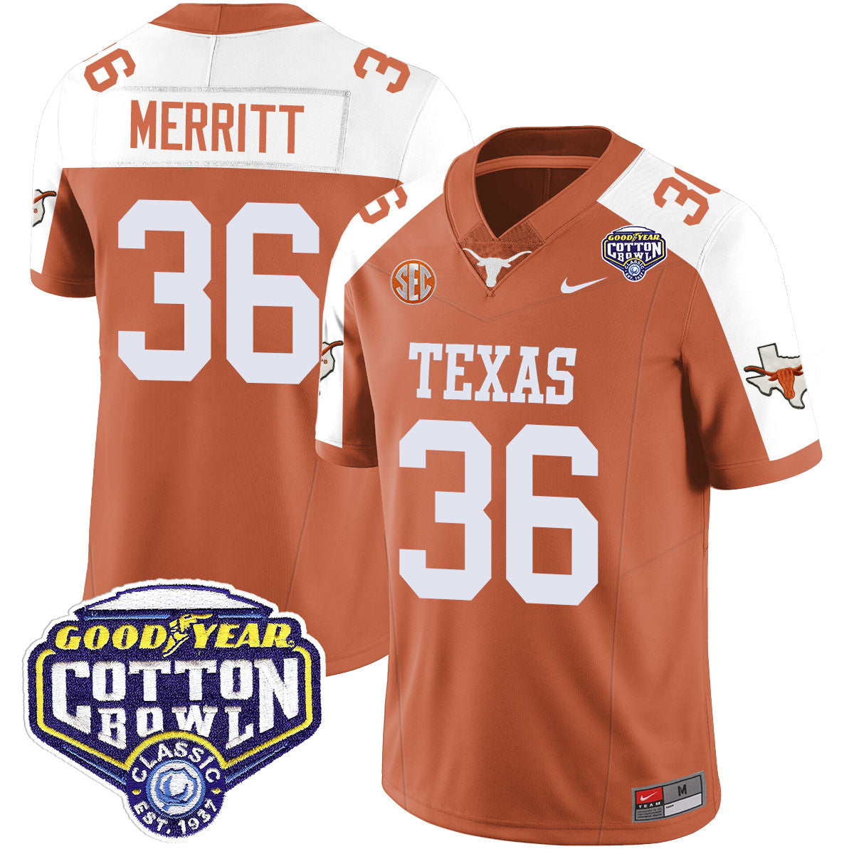 Men Texas Longhorns 2024 Cotton Bowl Classic Jersey - All Stitched