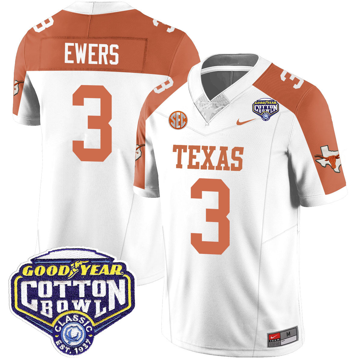 Men Texas Longhorns 2024 Cotton Bowl Classic Jersey - All Stitched