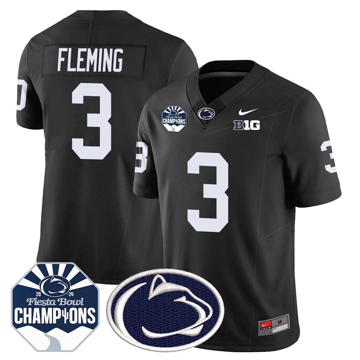 Men Penn State Nittany Lions 2024 Fiesta Bowl Champions Jersey - All Stitched