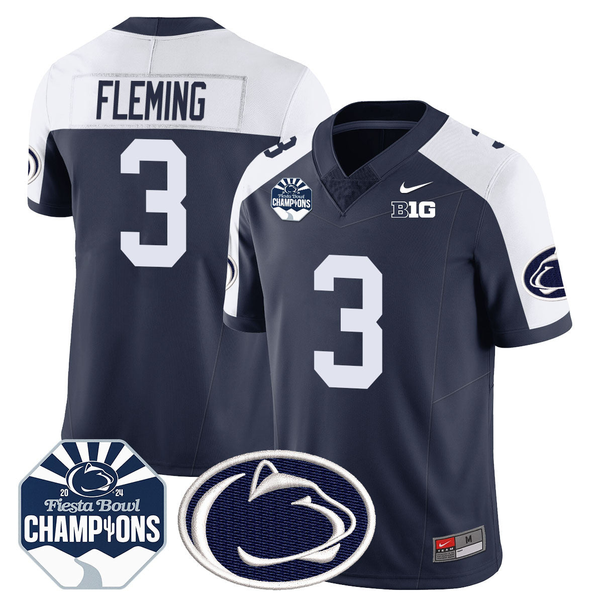 Men Penn State Nittany Lions 2024 Fiesta Bowl Champions Jersey - All Stitched